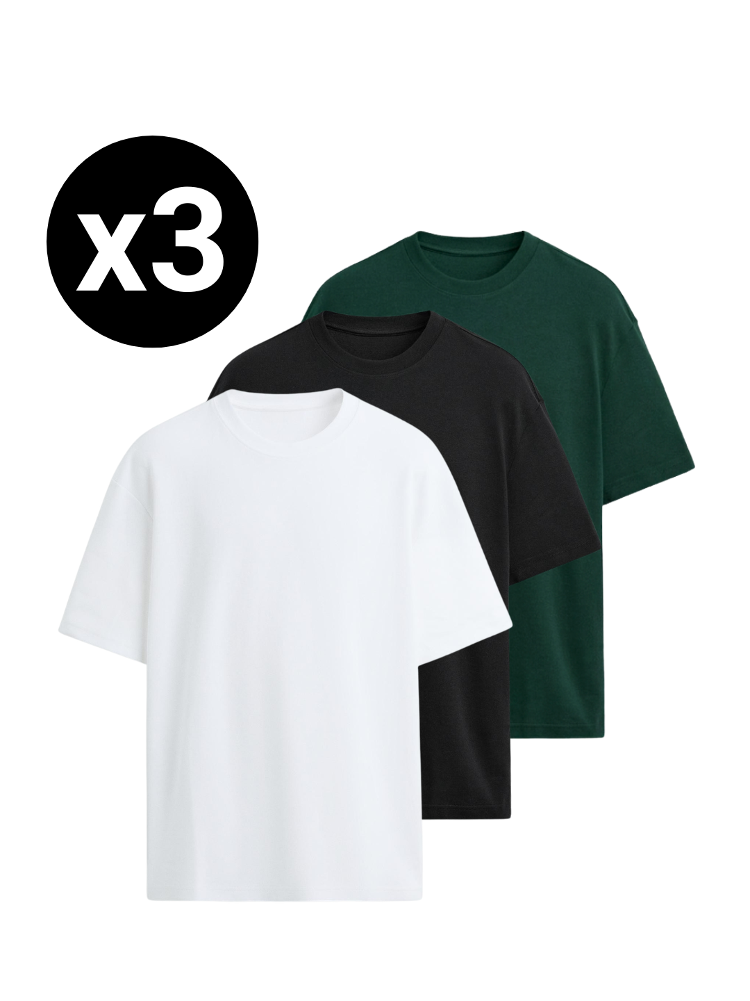 T-Shirt Classique – Grammage Moyen (Pack x3)