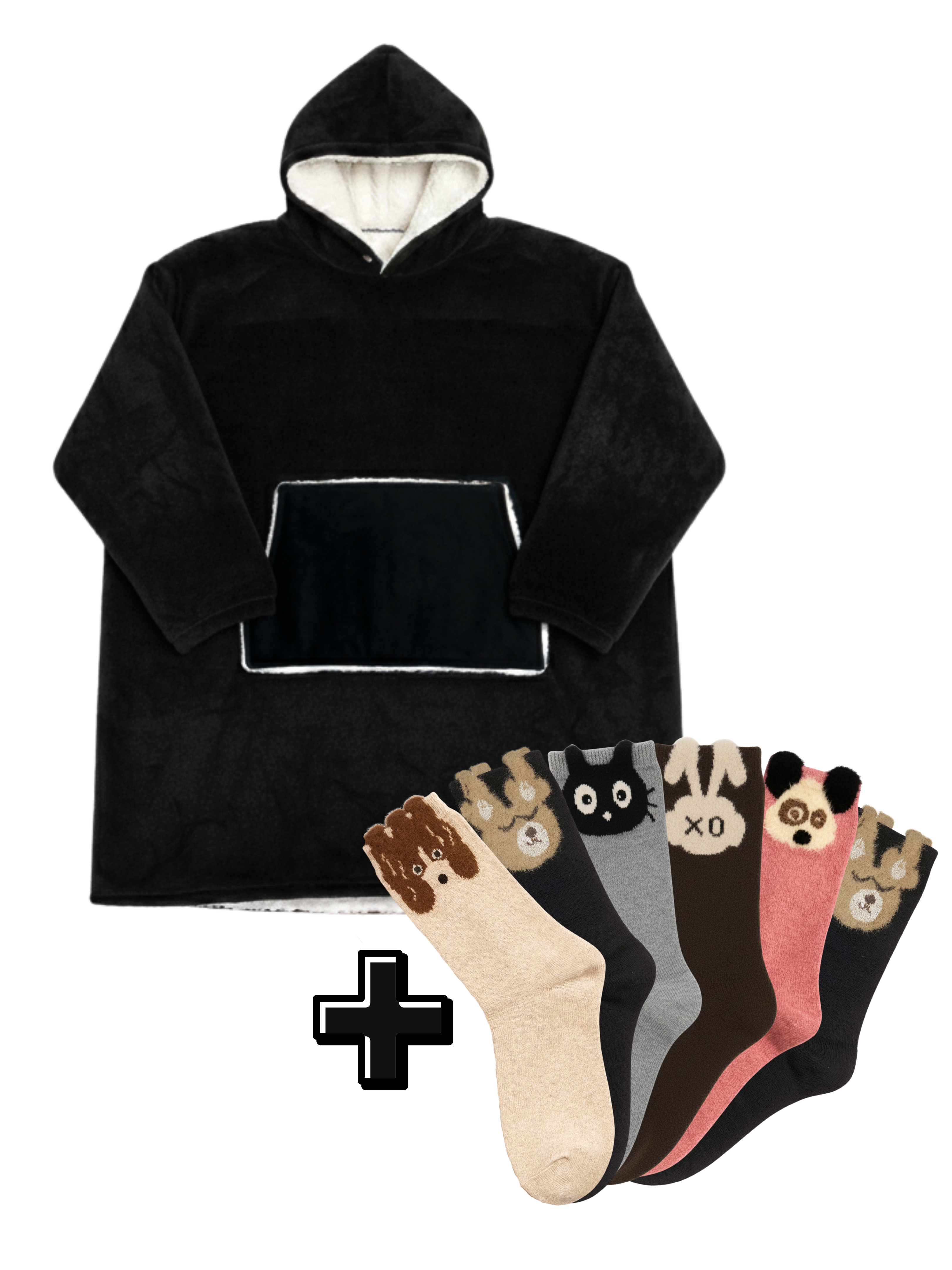 Capuche Emelle + Chaussette Fantaisie Laine (x6)