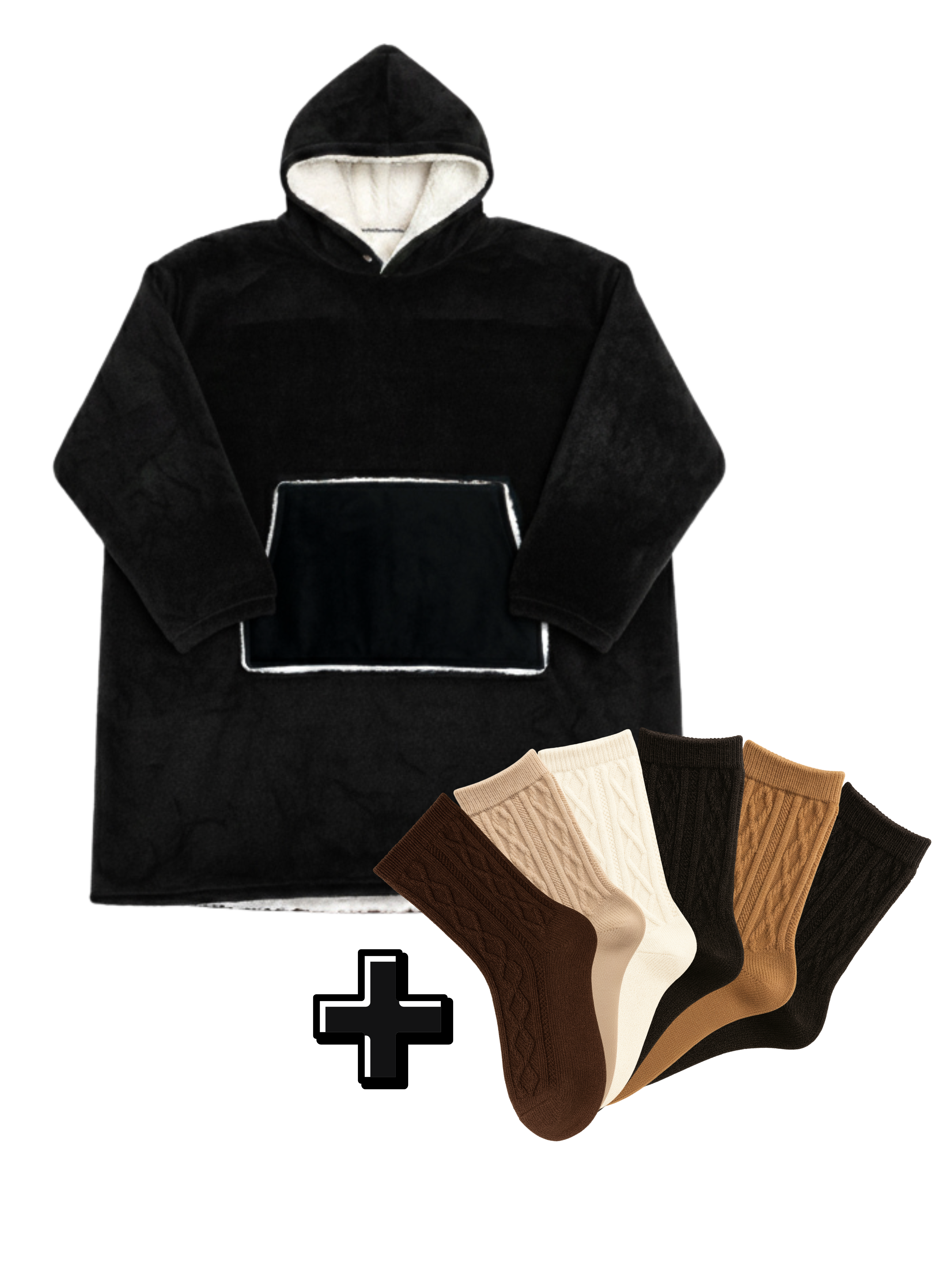 Capuche Emelle + Chaussettes Douces à Torsades (x6)