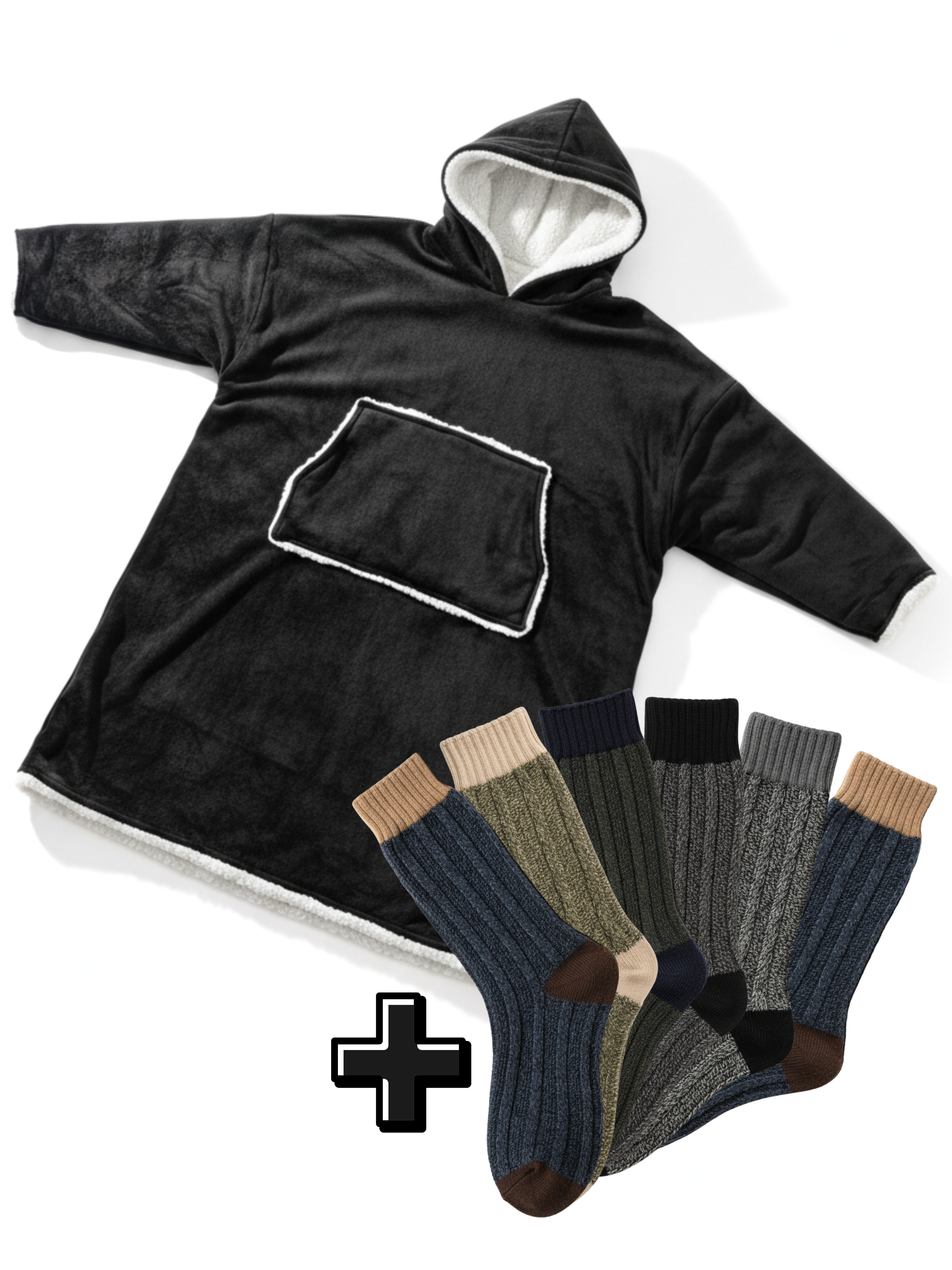 Capuche Emelle + Chaussettes Cachemire Texturées (x6)