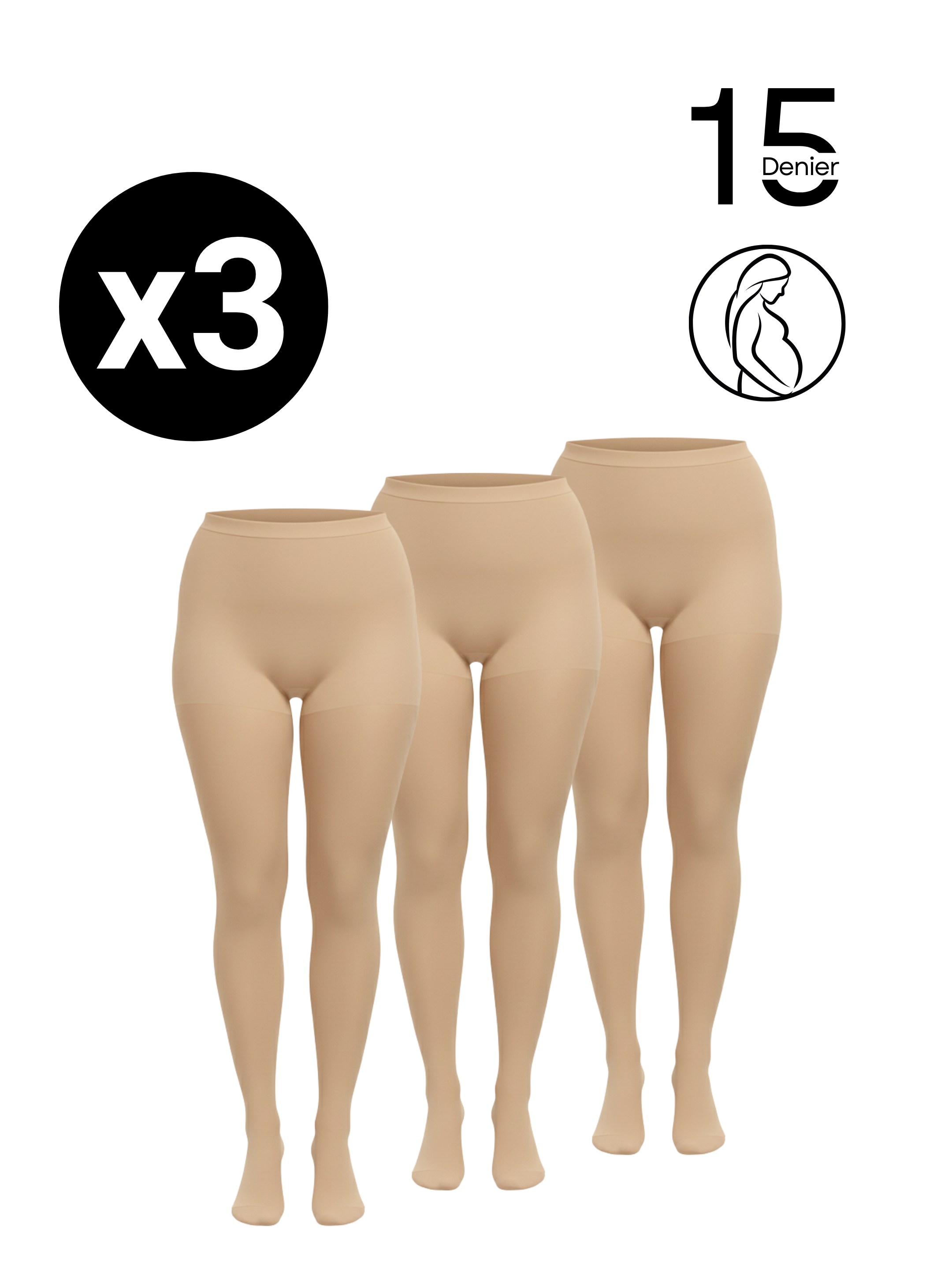 Collants Essentiels Grossesse '15D' – Pack (x3)