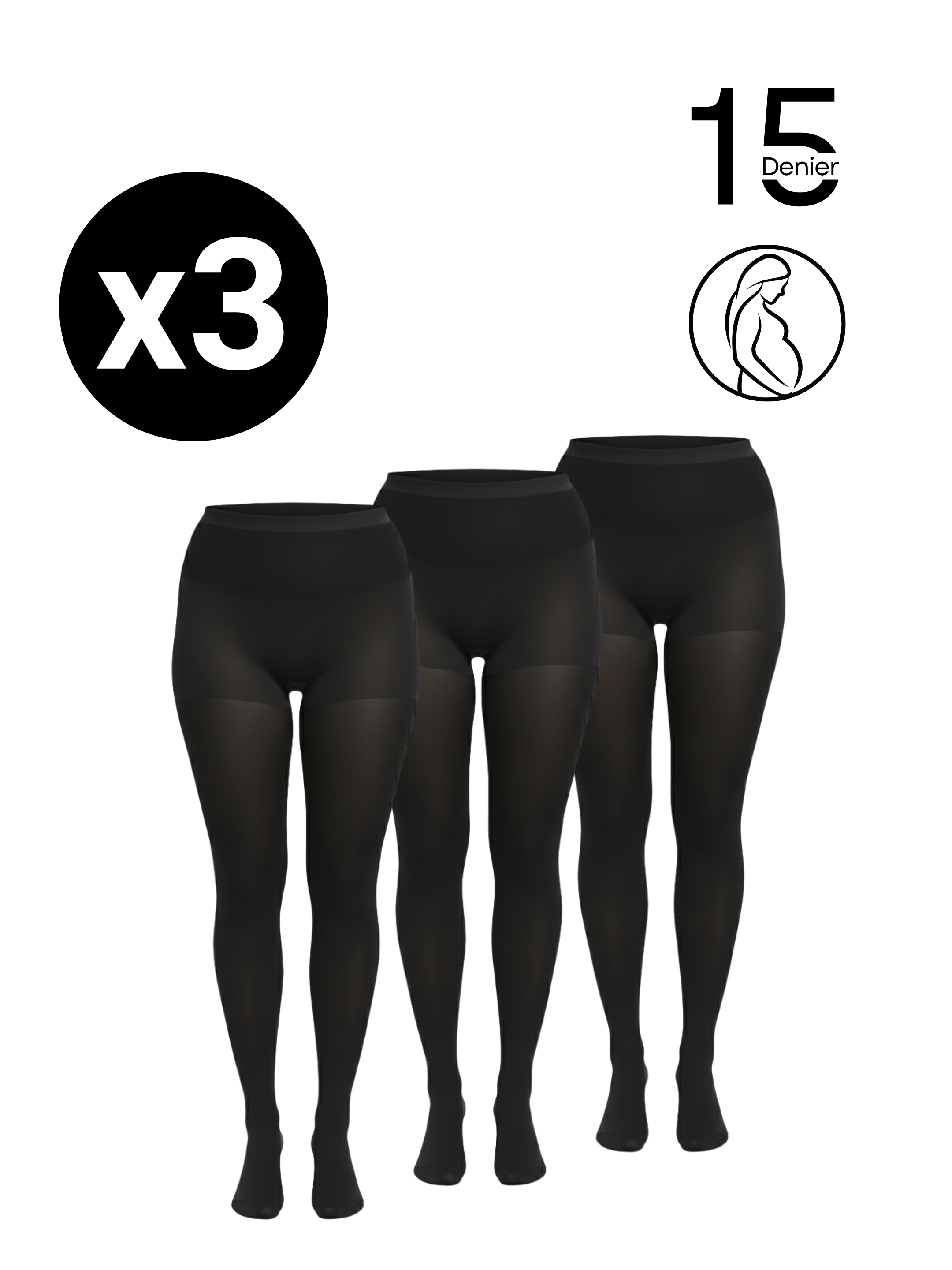 Collants Essentiels Grossesse '15D' – Pack (x3)