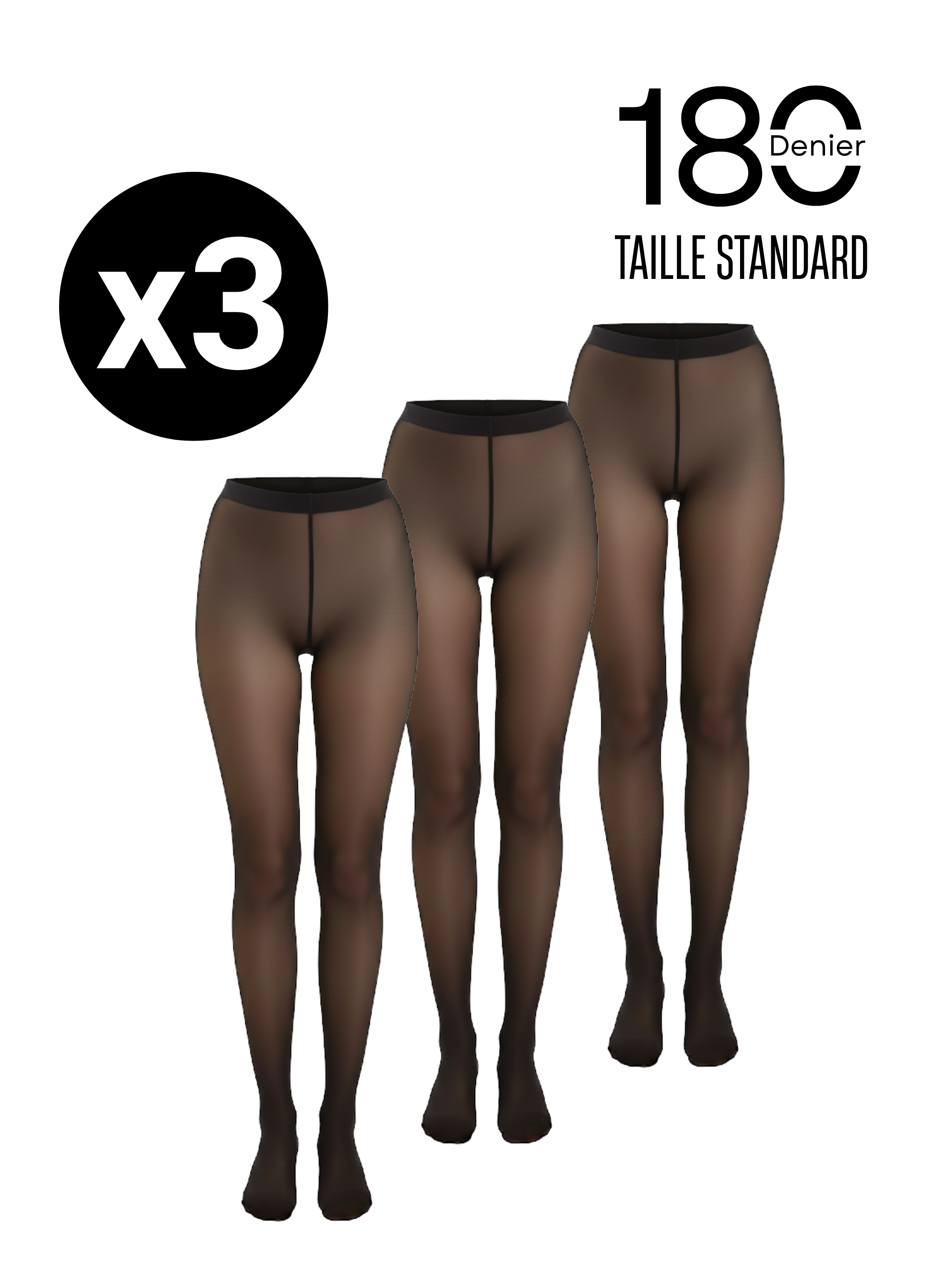 Collants Effet Peau ‘Standard’ – Pack (x3)