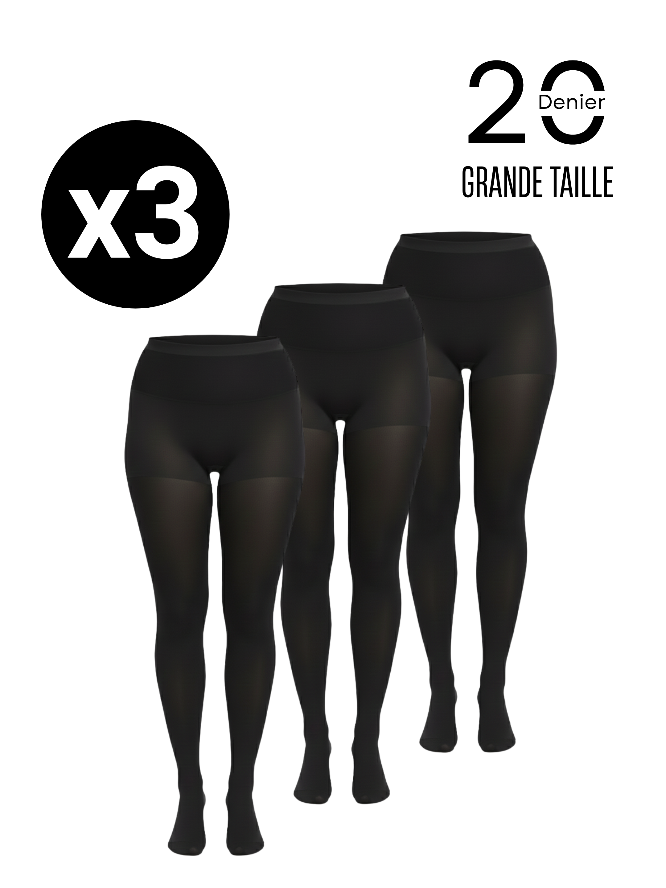 Collants Essentiels Grande Taille '20D' – Pack (x3)