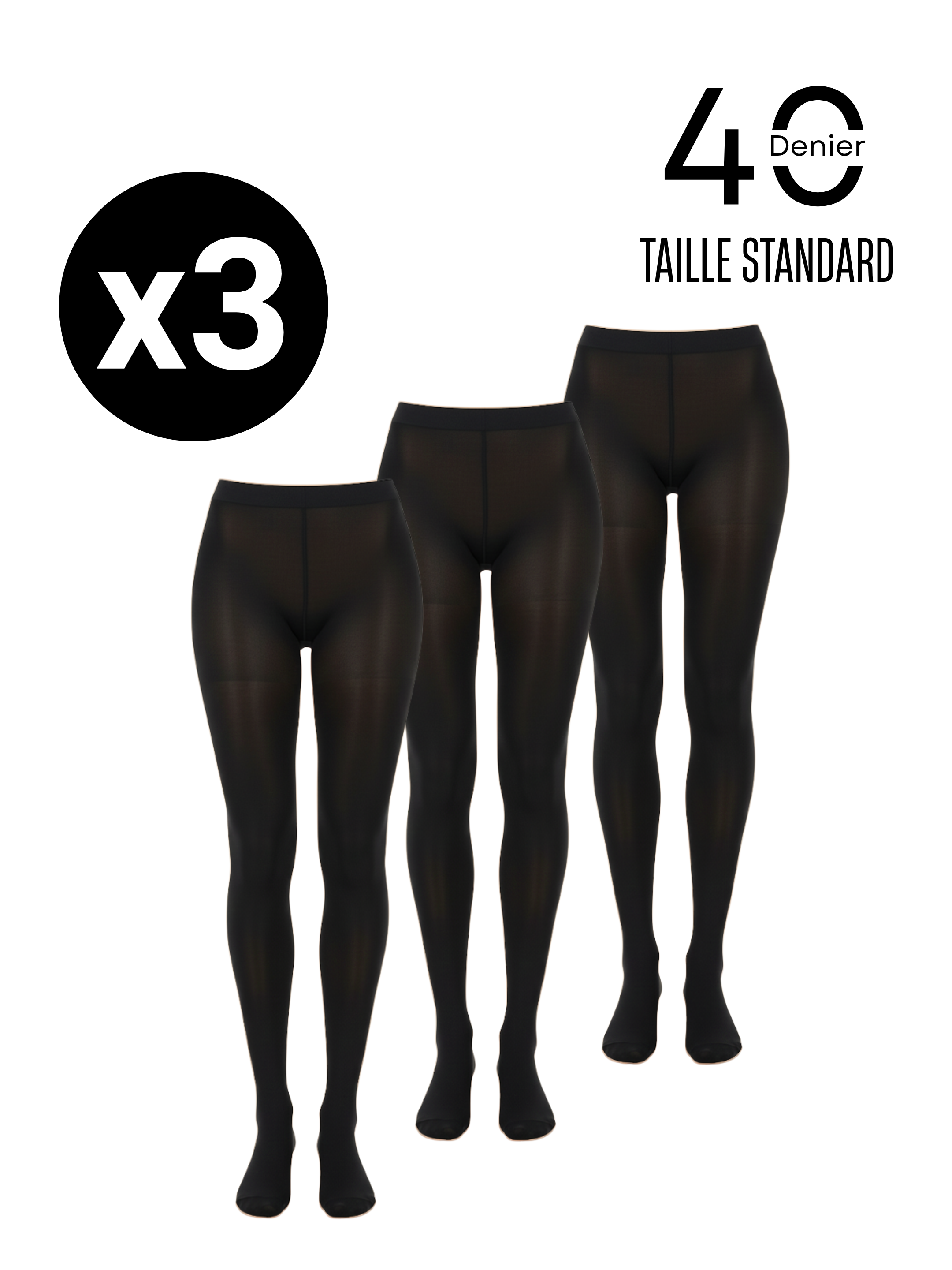 Collants Essentiels Standard '40D' – Pack (x3)