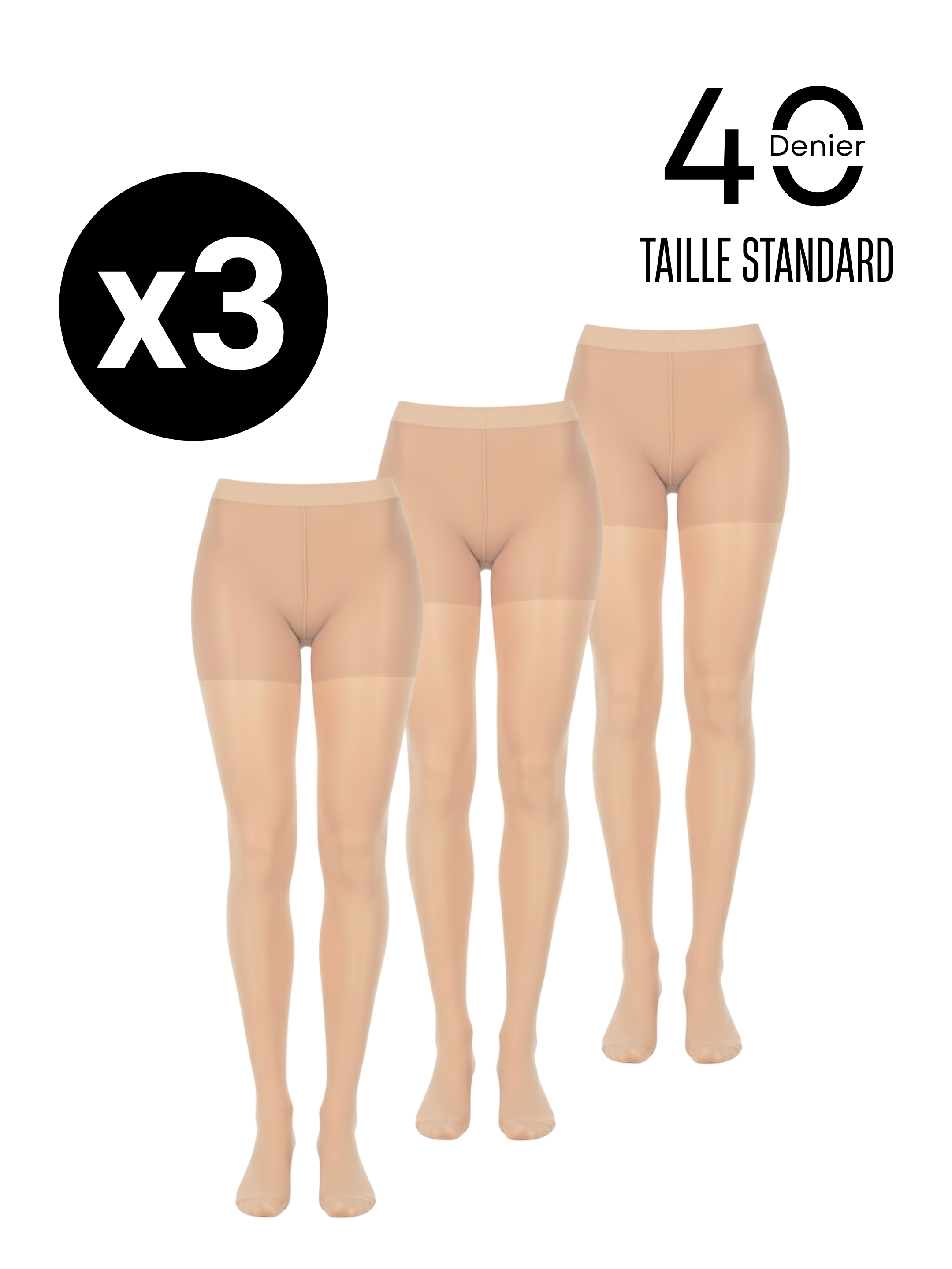 Collants Essentiels Standard '40D' – Pack (x3)