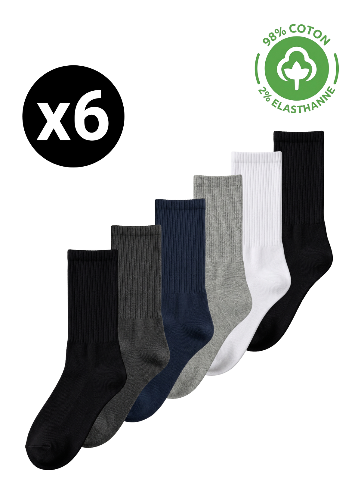 Chaussettes Essentielles en Coton – 40/46