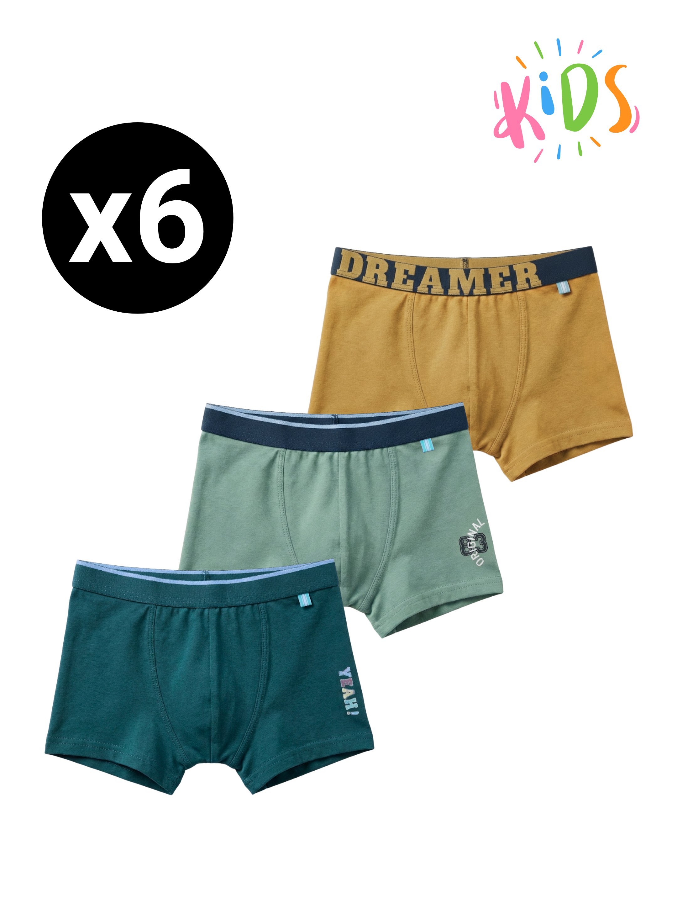 Boxers Essentiels Garçon – Pack (x6)