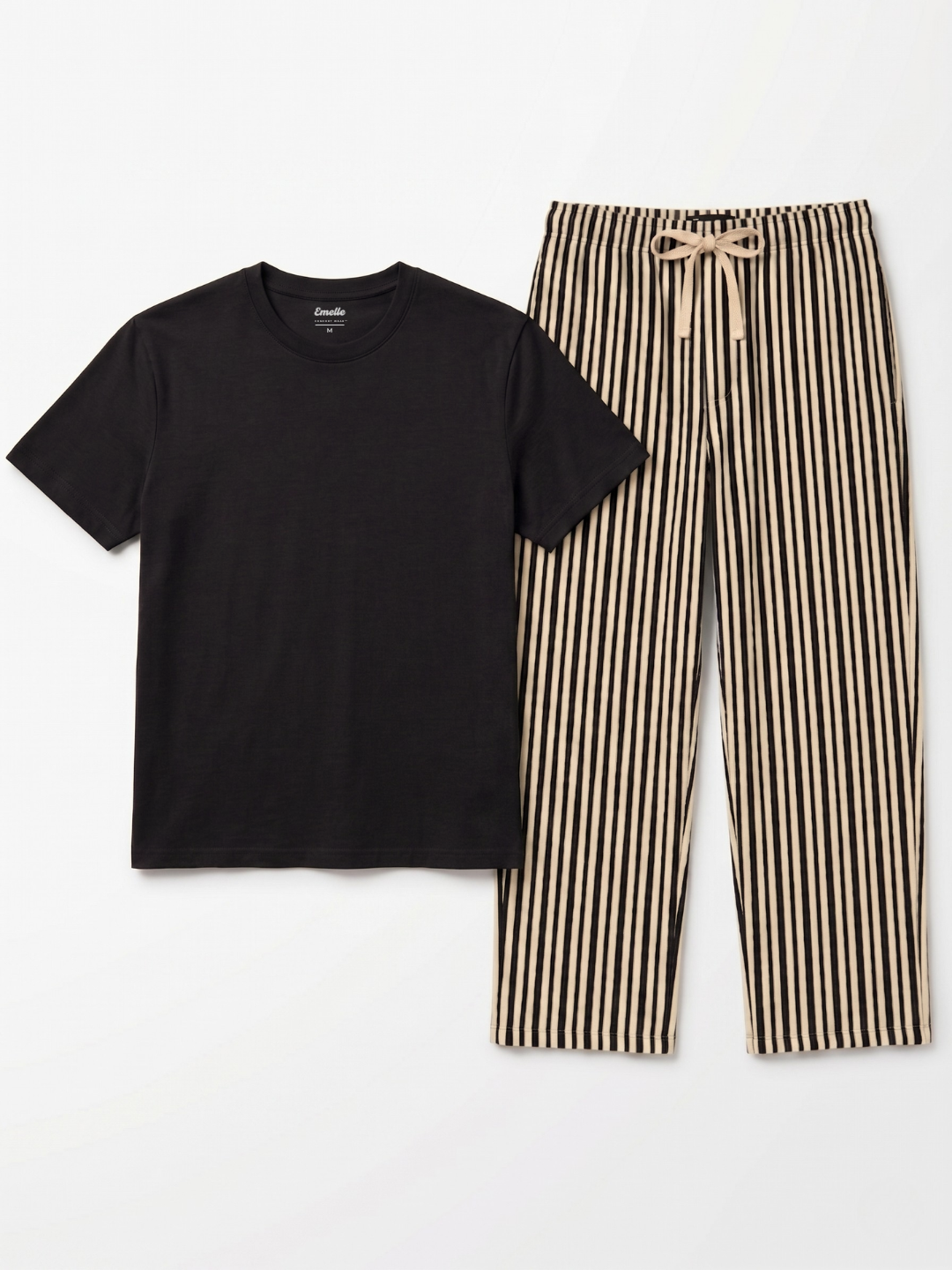 Ensemble Pyjama Rayé Homme – Noir
