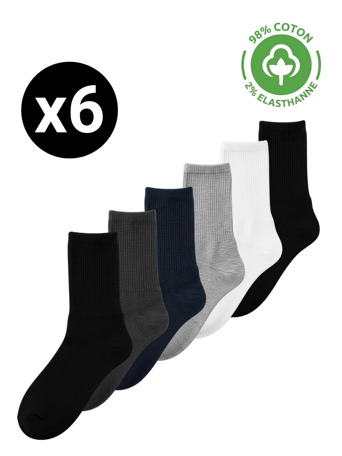 Chaussettes Essentielles en Coton – 40/46