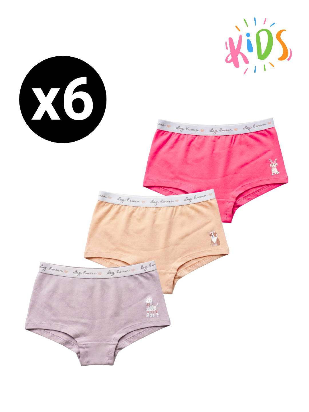 Shortys Essentiels Fille – Pack (x6)