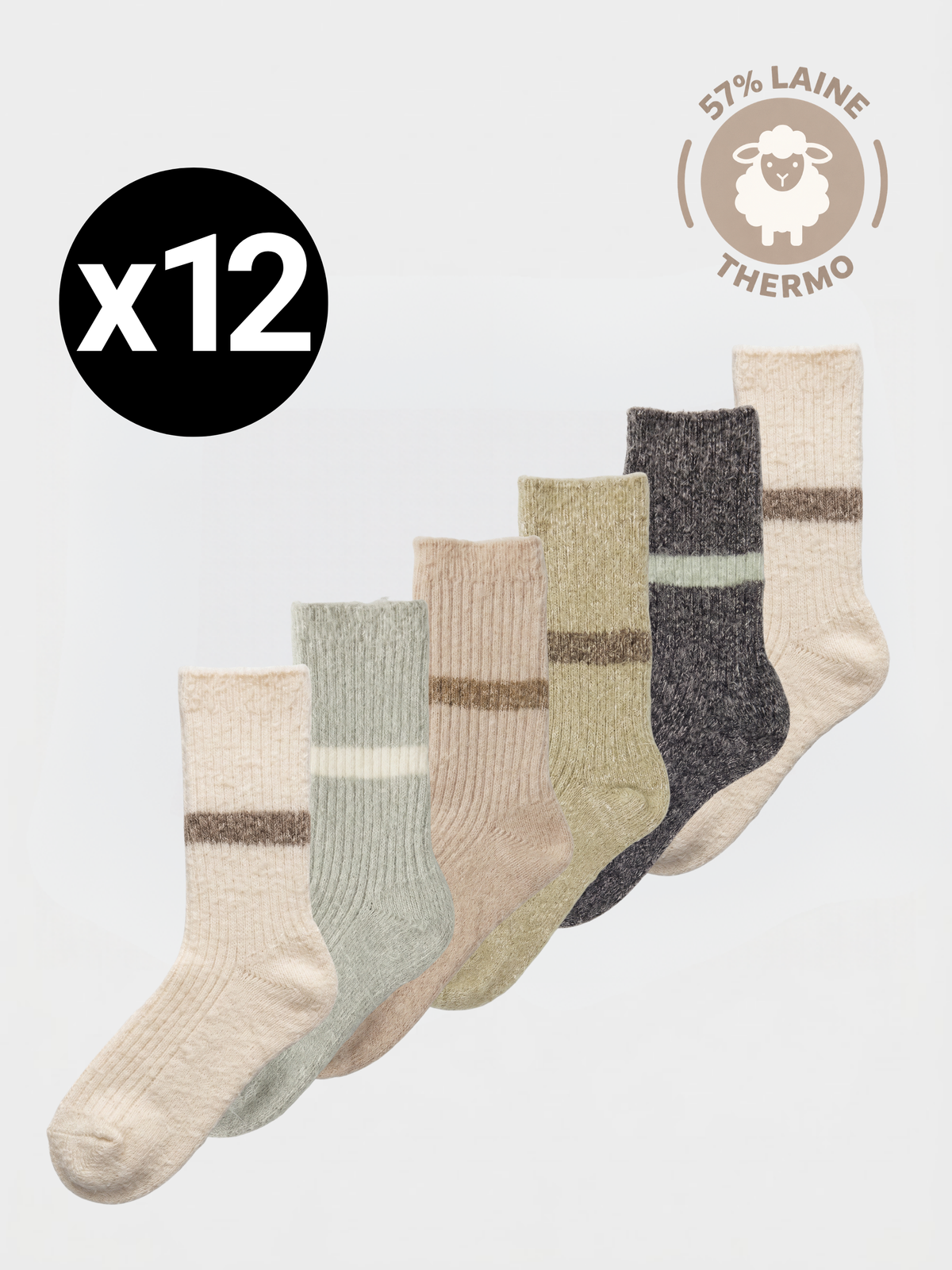 Chaussettes Chinées en Laine – 35/40