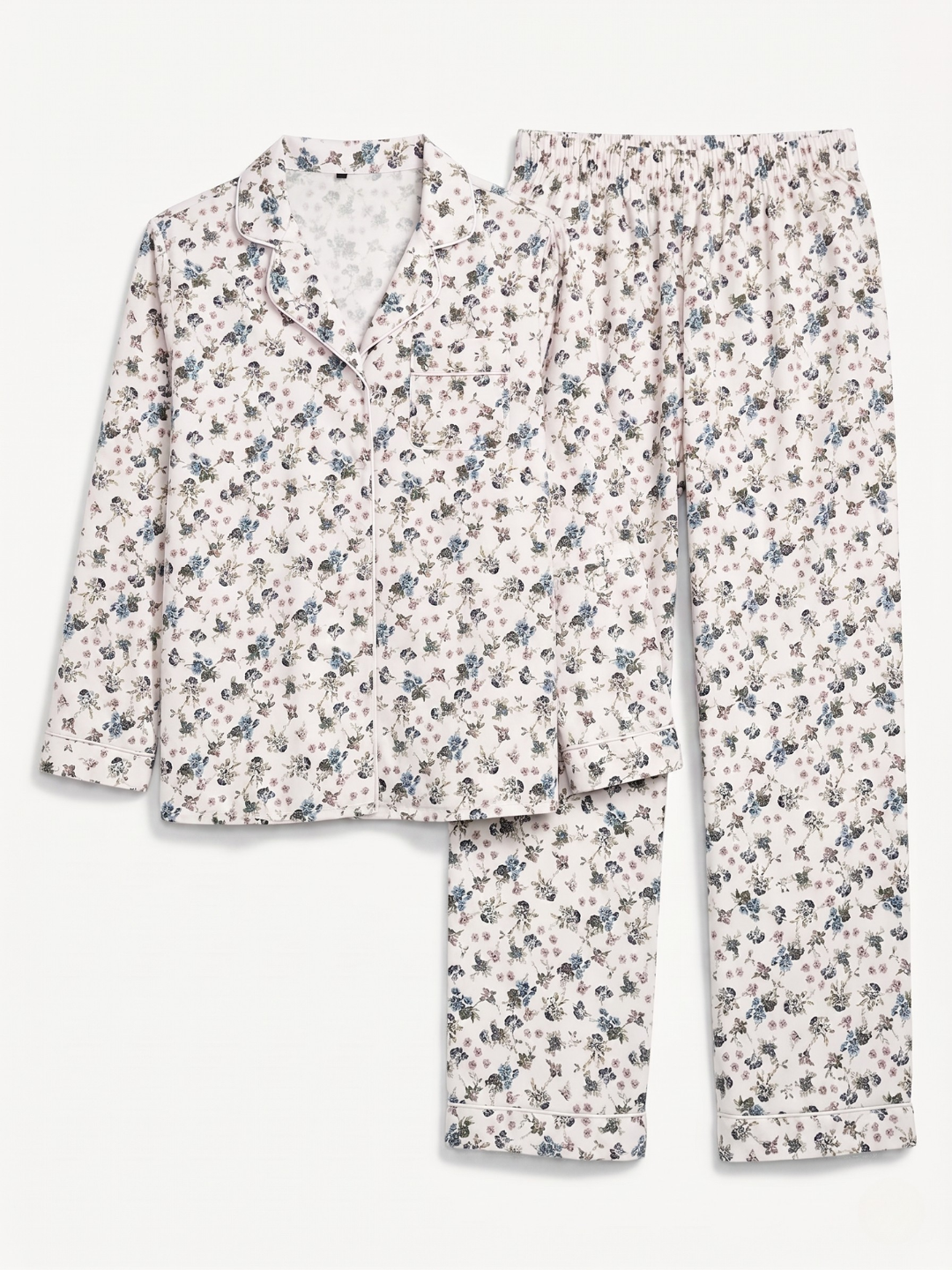 Ensemble Pyjama Fleuri – Blanc