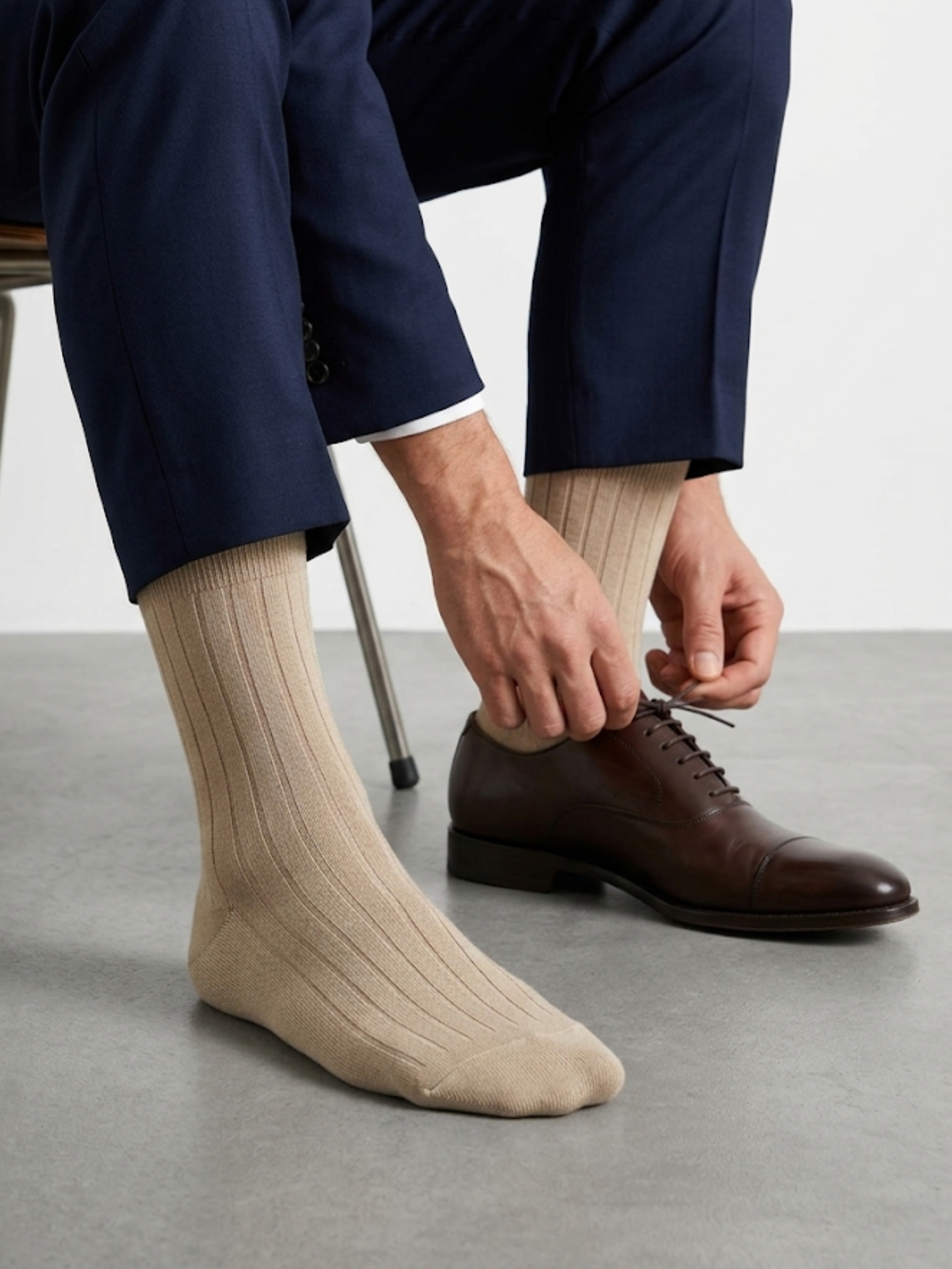 Chaussettes Classiques Côtelées en Coton – 40/46