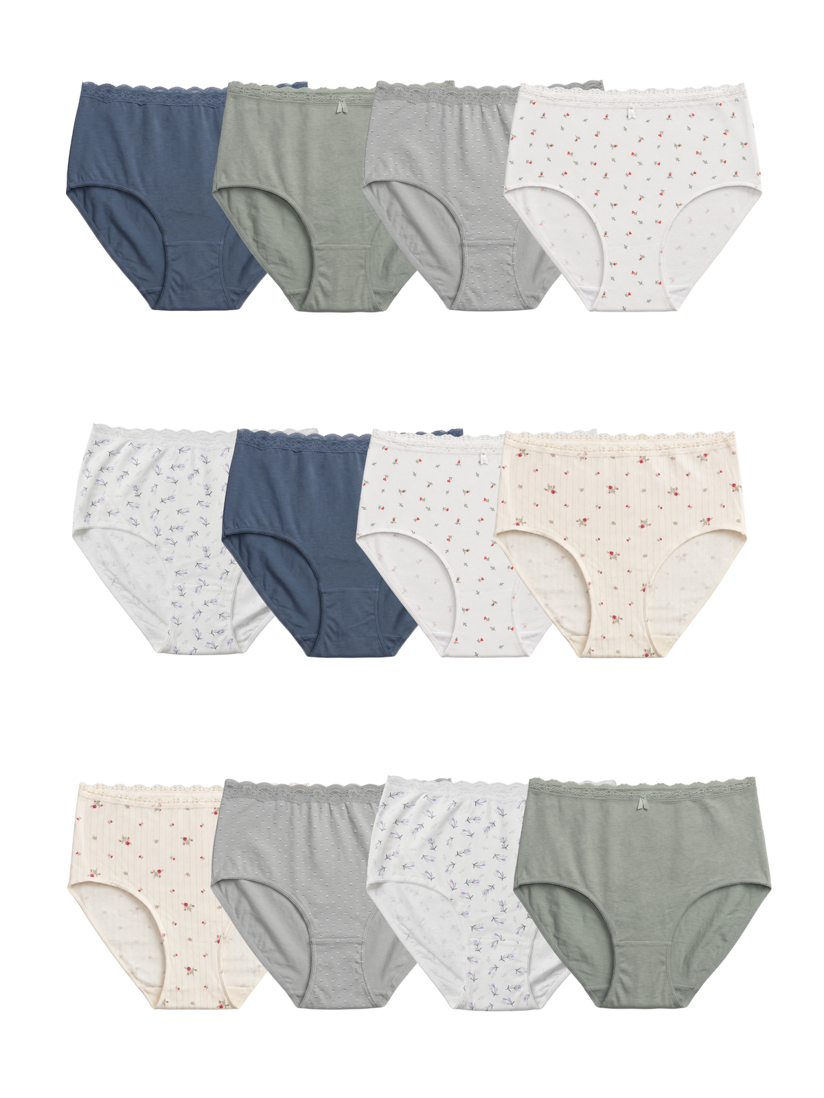 Slips Femme Maxxi en Coton - Pack (x12)