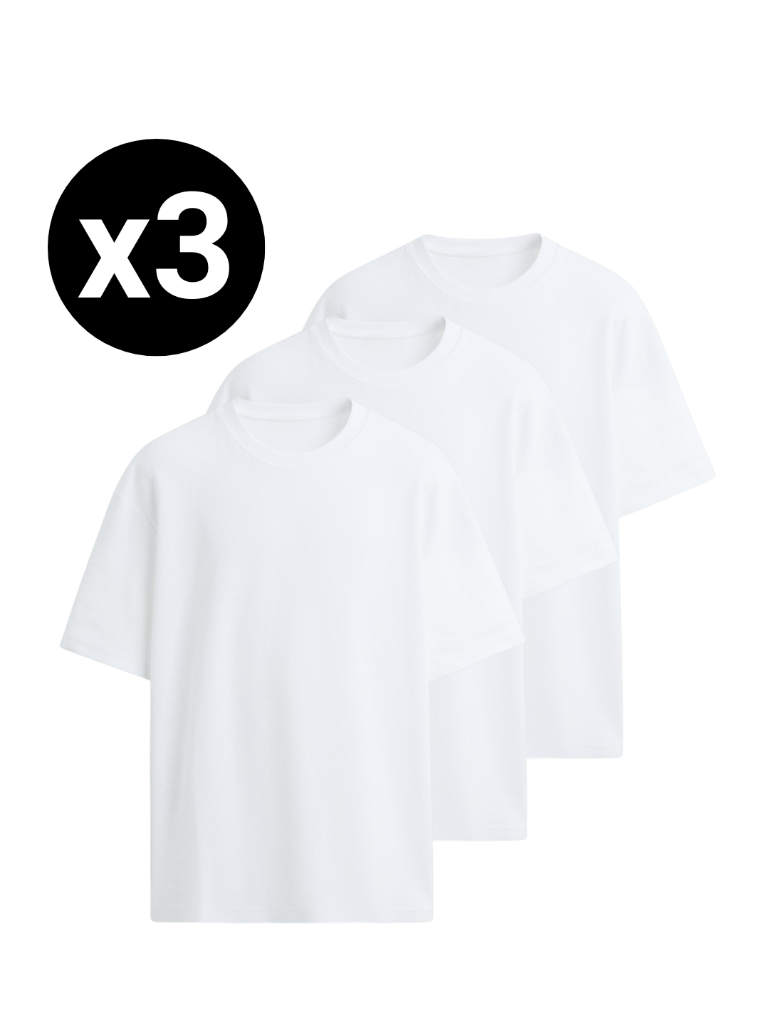 T-Shirt Classique – Grammage Moyen (Pack x3)