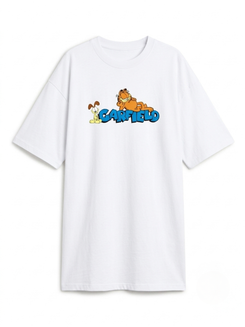 T-shirt Oversize Garfield™ pour Femme – Blanc