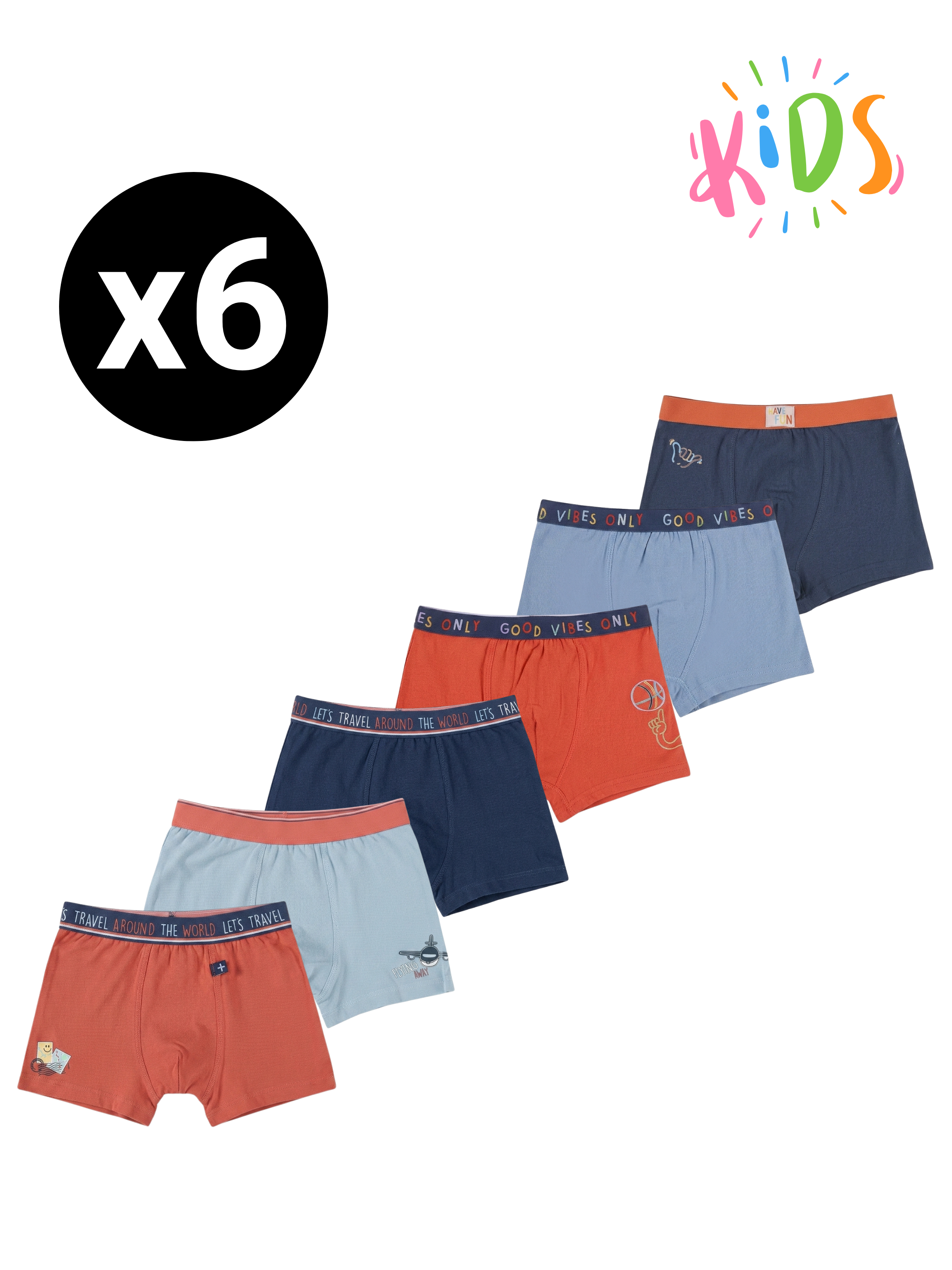 Boxers Essentiels Garçon – Pack (x6)