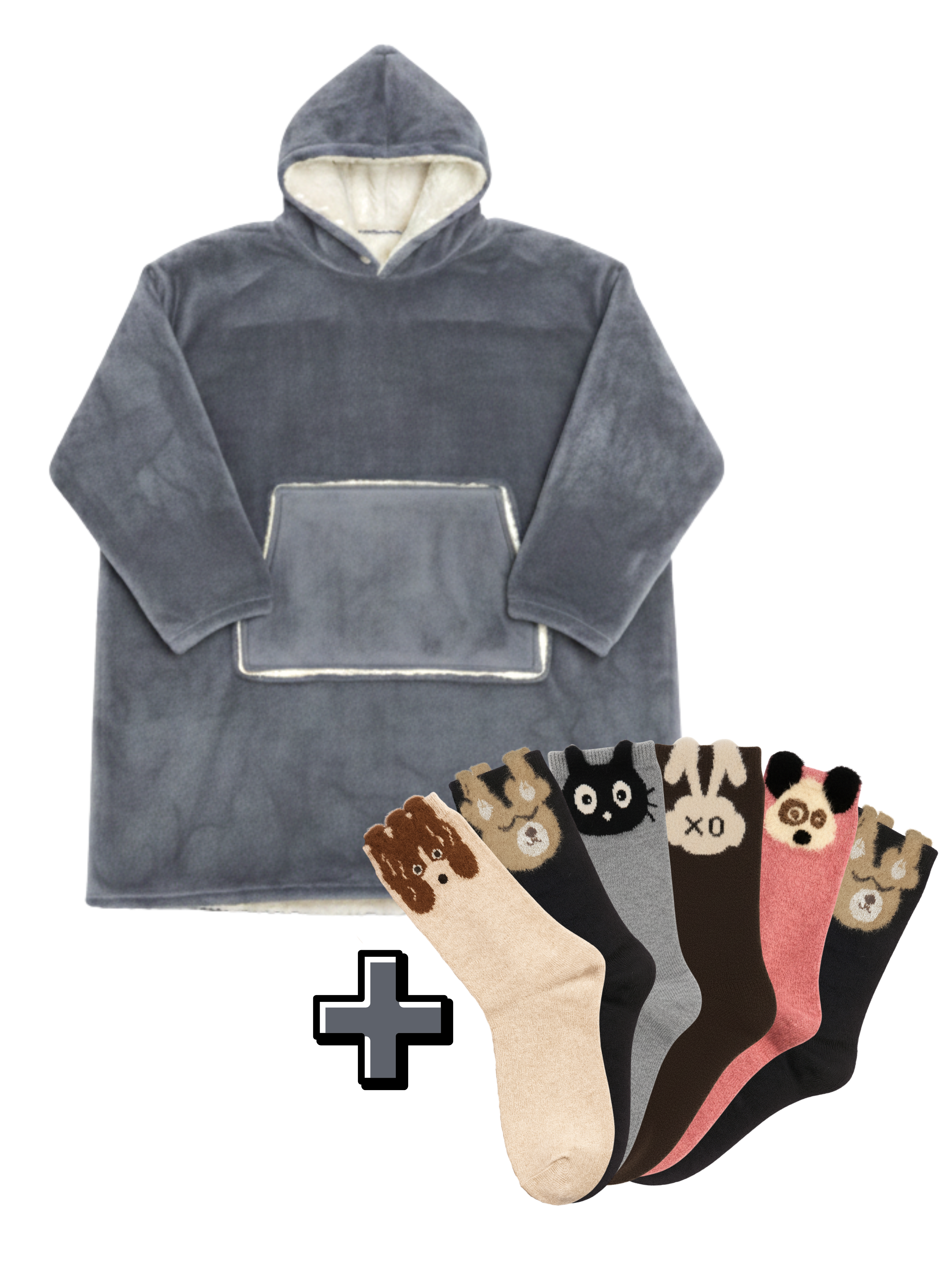 Capuche Emelle + Chaussette Fantaisie Laine (x6)