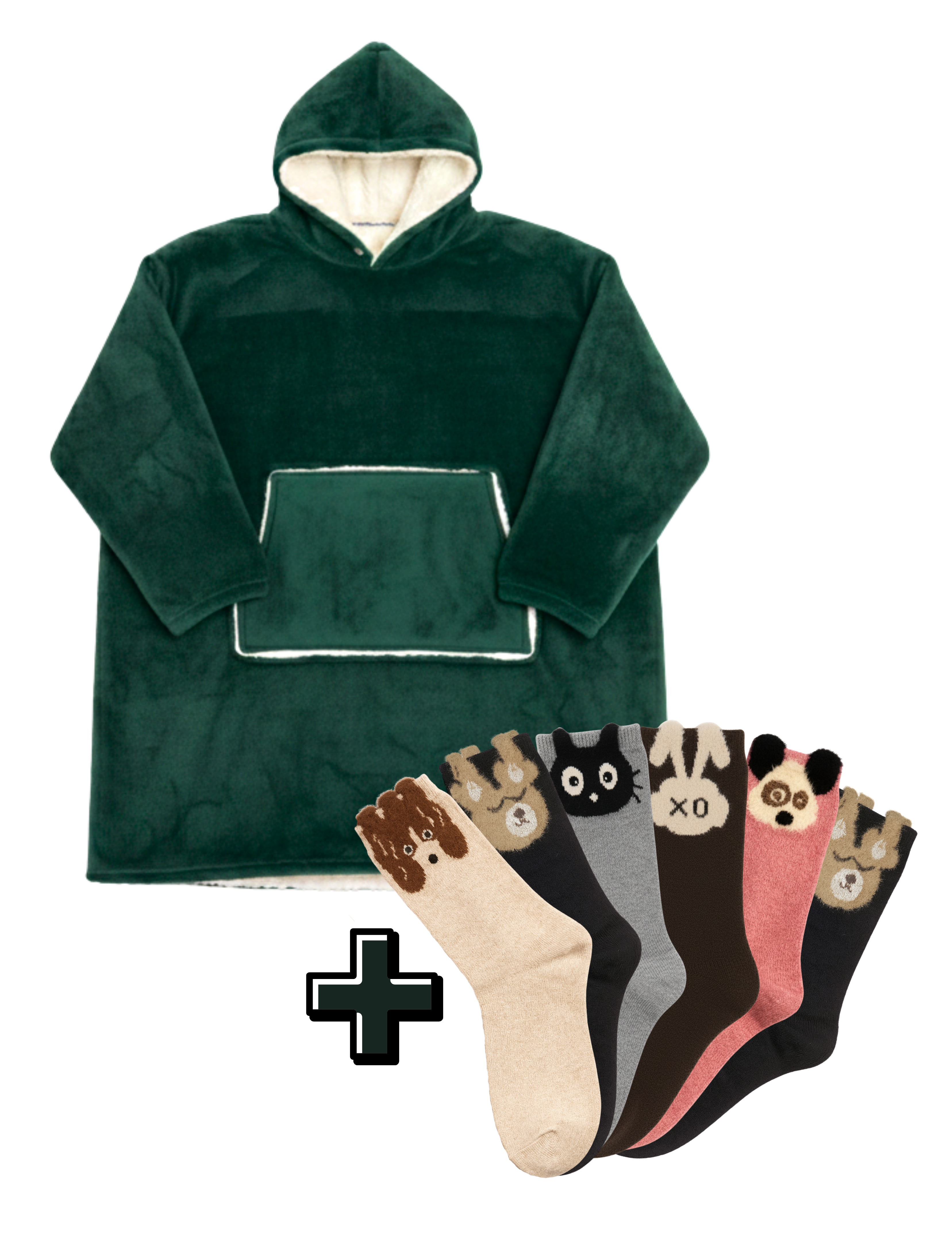 Capuche Emelle + Chaussette Fantaisie Laine (x6)