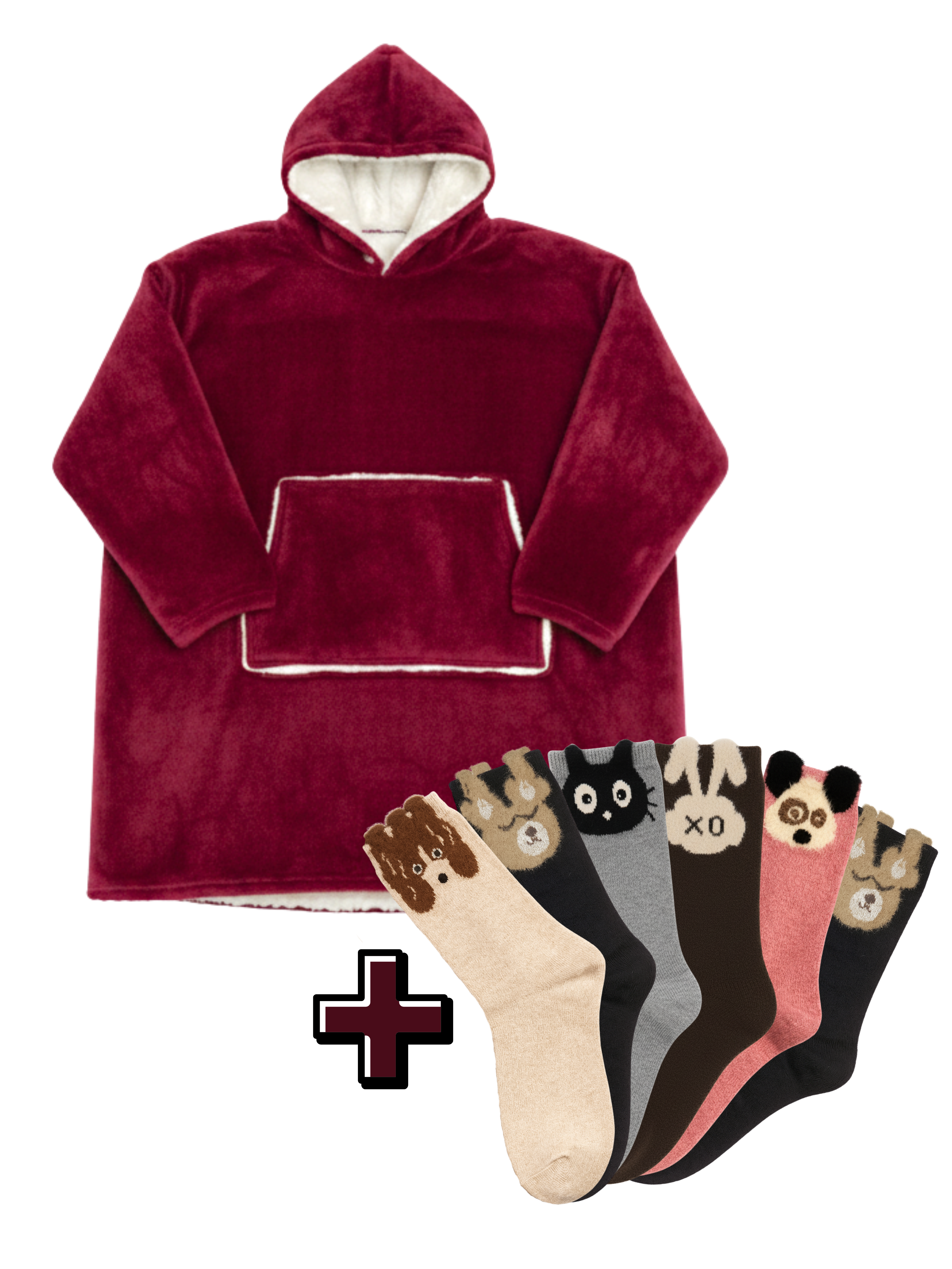 Capuche Emelle + Chaussette Fantaisie Laine (x6)