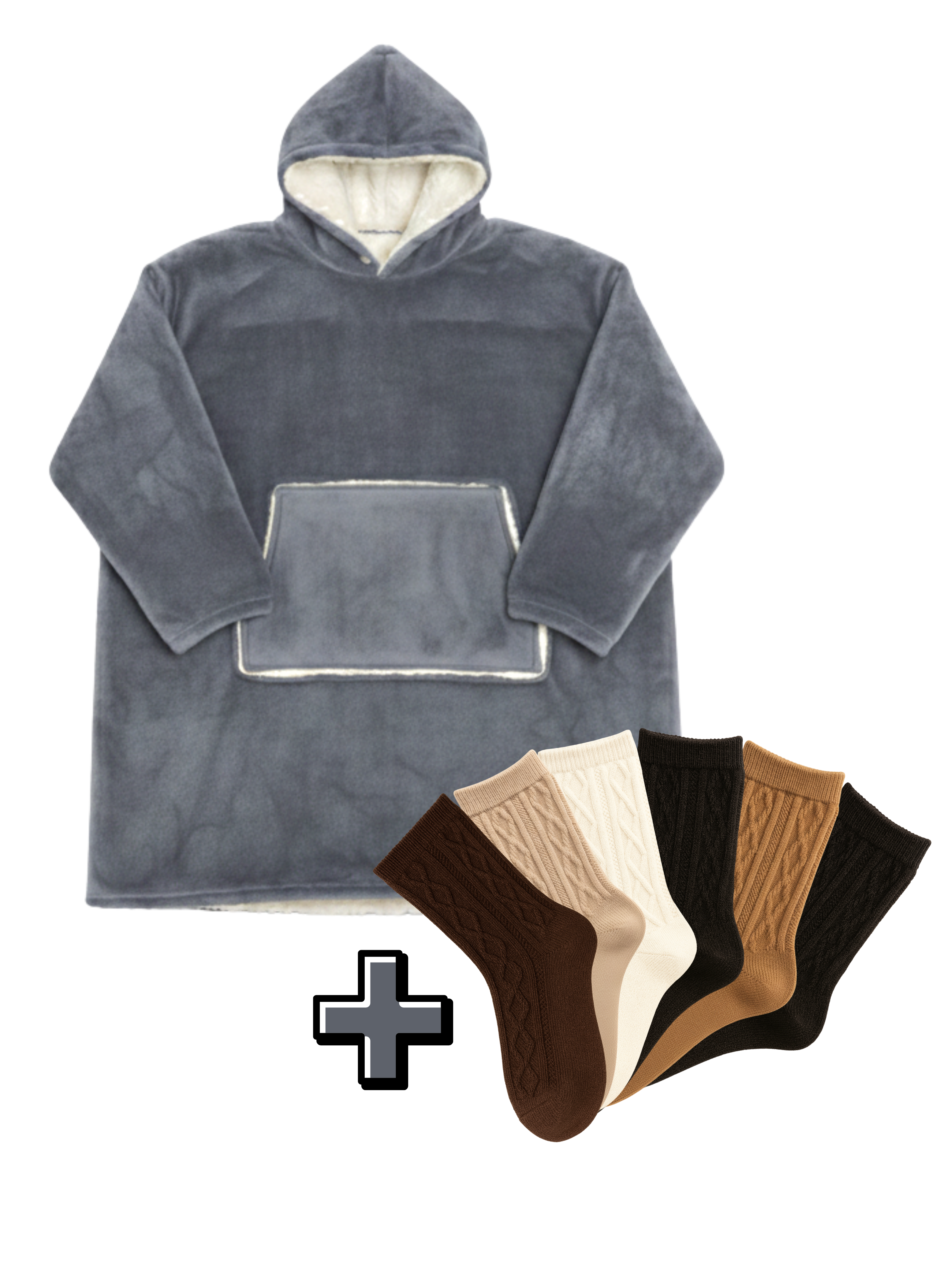 Capuche Emelle + Chaussettes Douces à Torsades (x6)