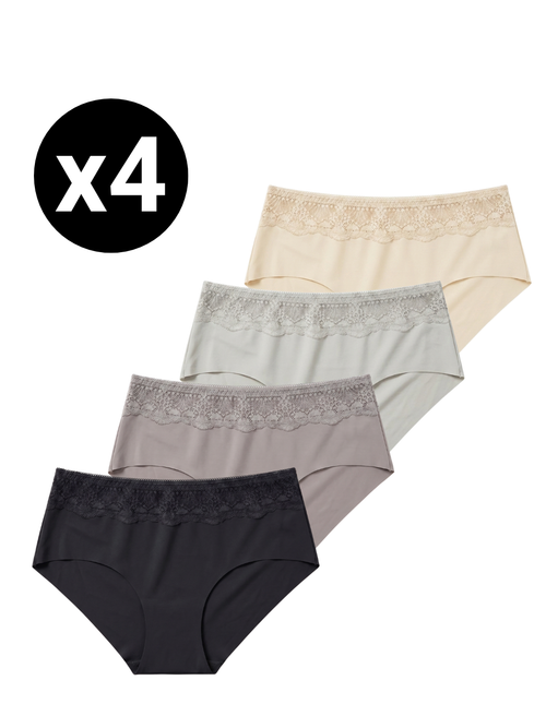 Slips Femme Sans Coutures en Dentelle – Pack (x4)