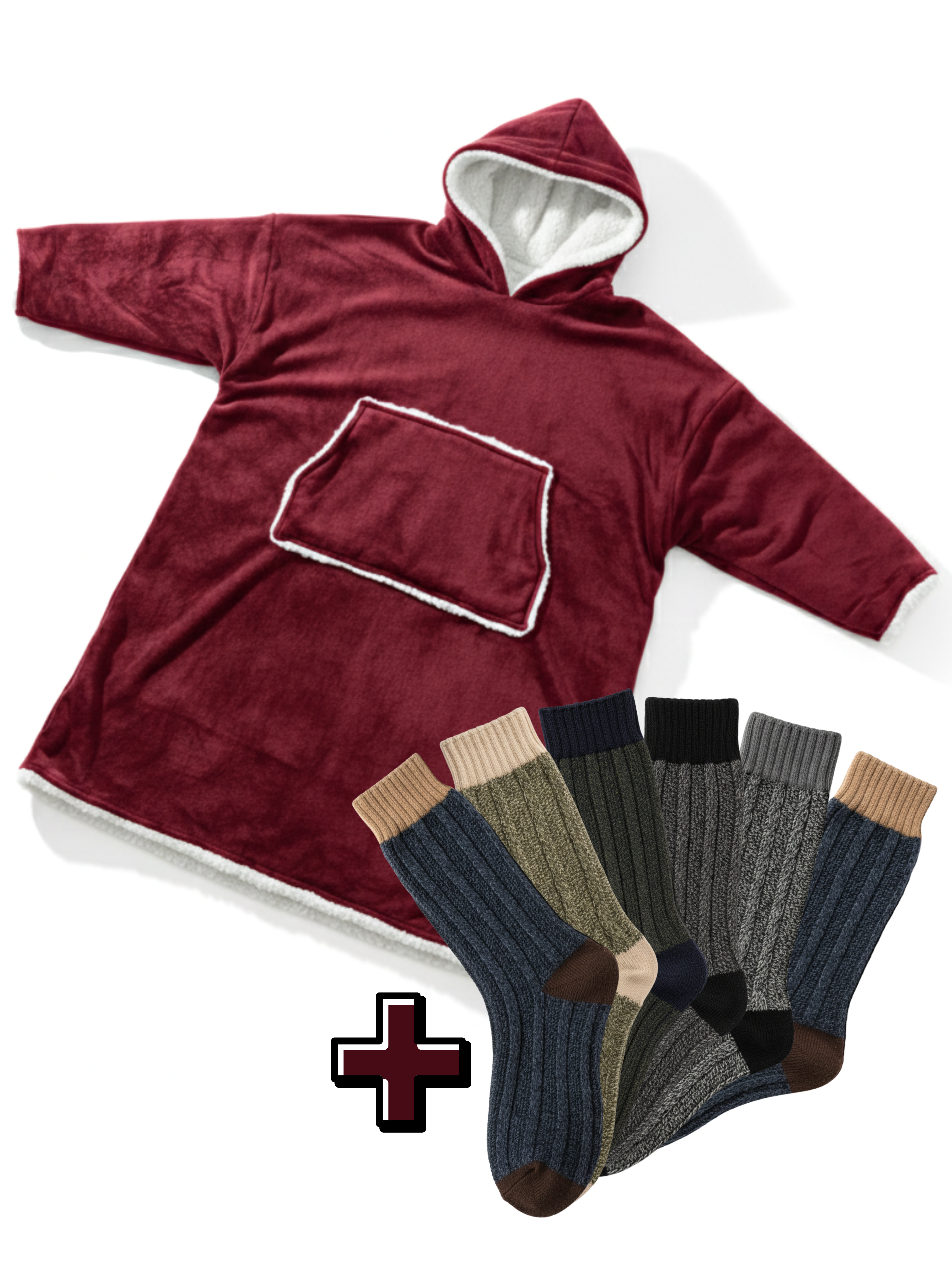 Capuche Emelle + Chaussettes Cachemire Texturées (x6)