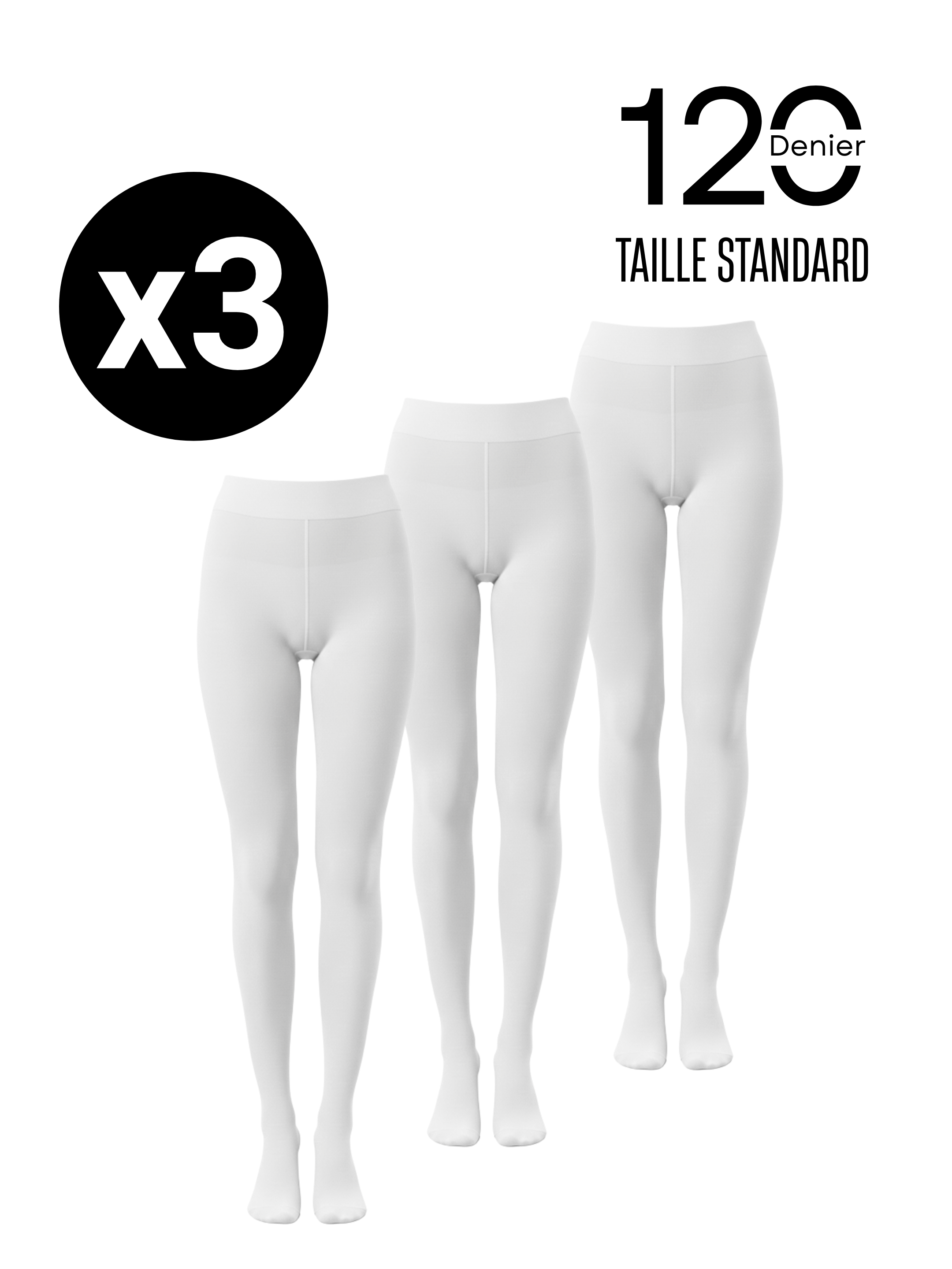 Collants Opaques Standard ‘120D’ – Pack (x3)