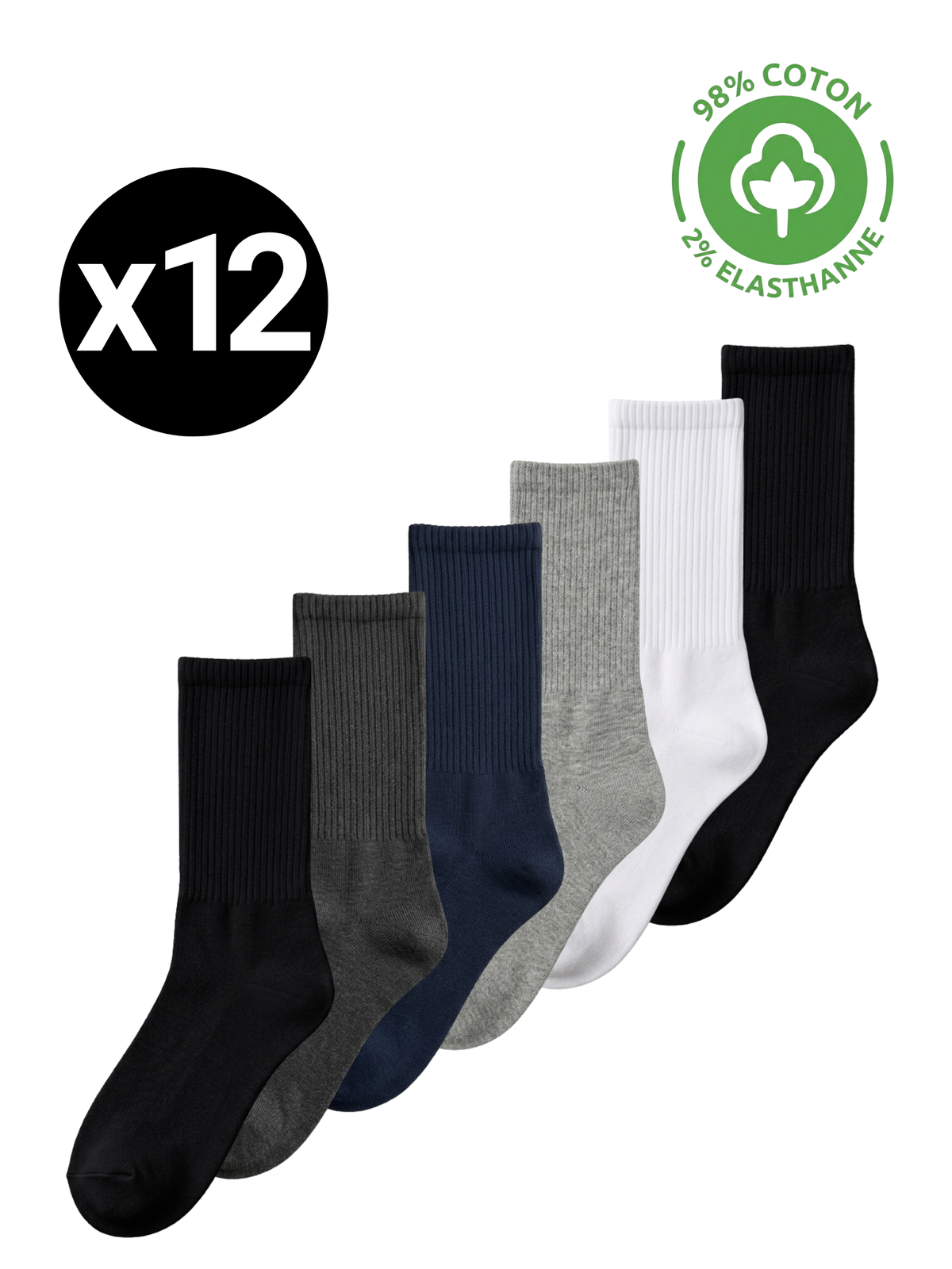 Chaussettes Essentielles en Coton – 40/46