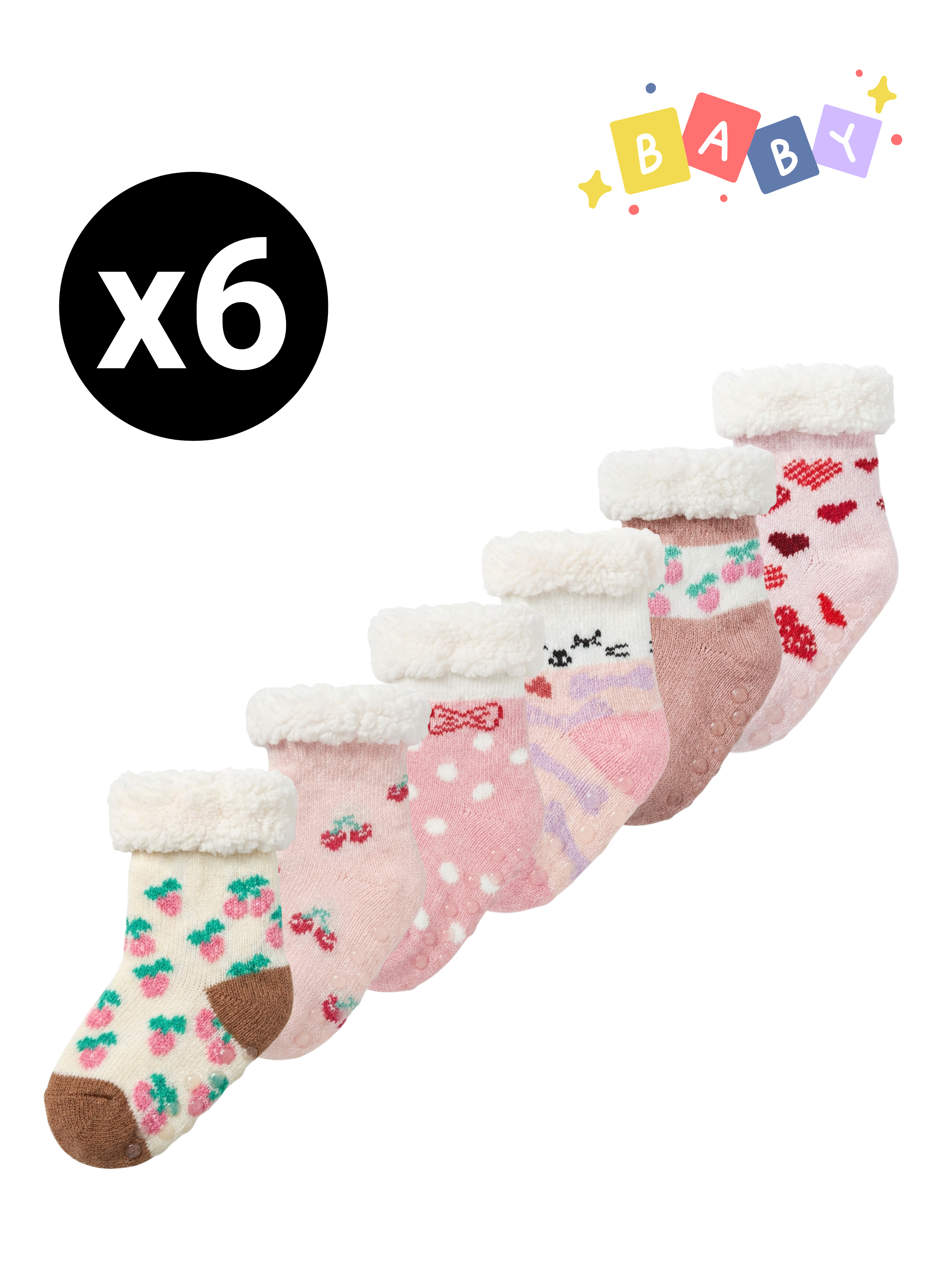 Chaussettes Sherpa Bébé Fille – Pack (x6)