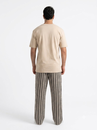 Ensemble Pyjama Rayé Homme – Beige