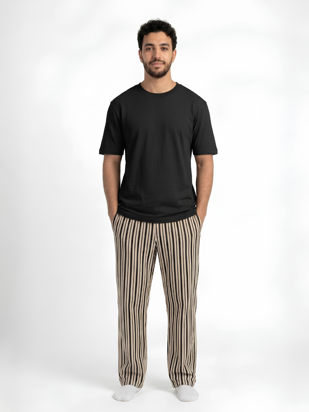 Ensemble Pyjama Rayé Homme – Noir
