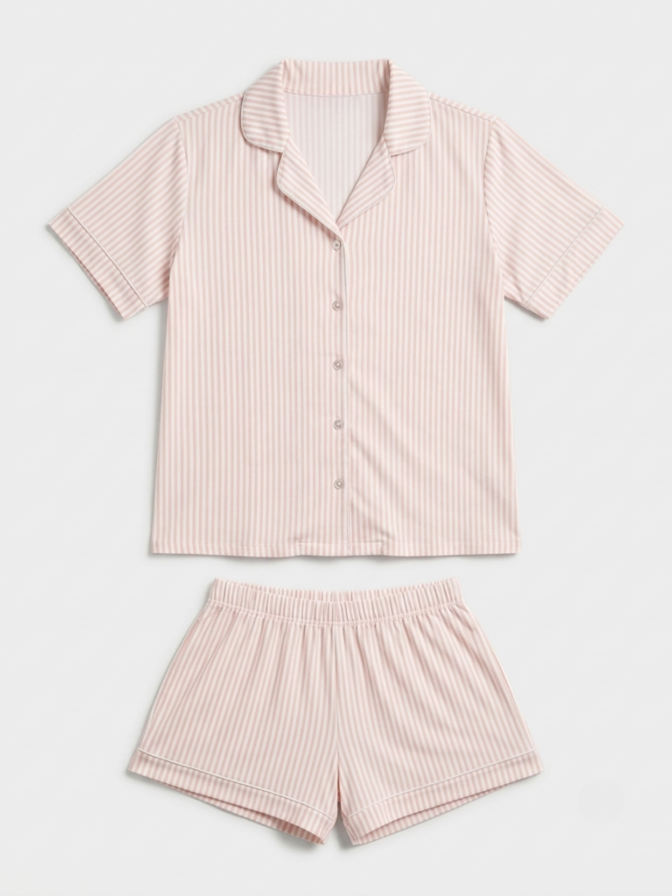 Ensemble Pyjama Court Rayé Douceur – Saumon