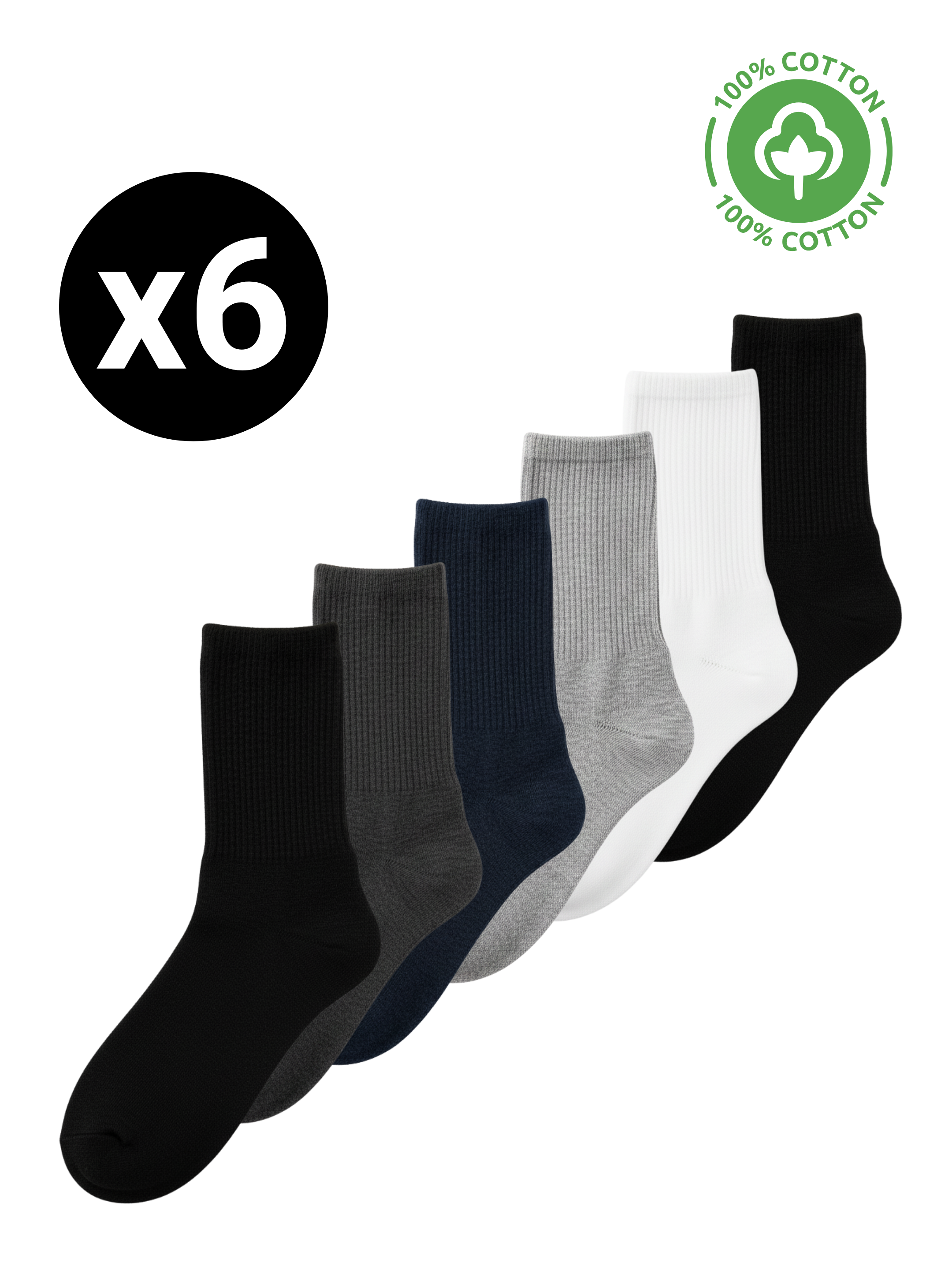Chaussettes Essentielles en Coton – 40/46