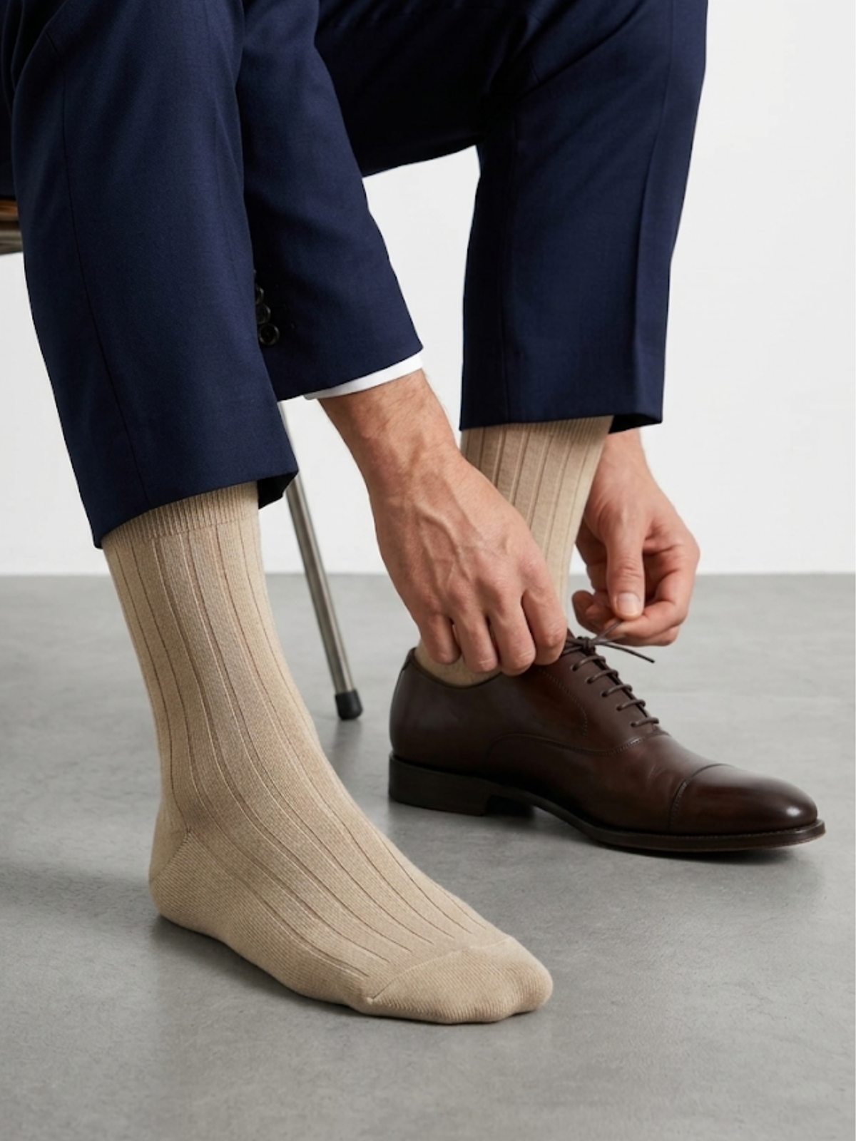 Chaussettes Classiques Côtelées en Coton – 40/46