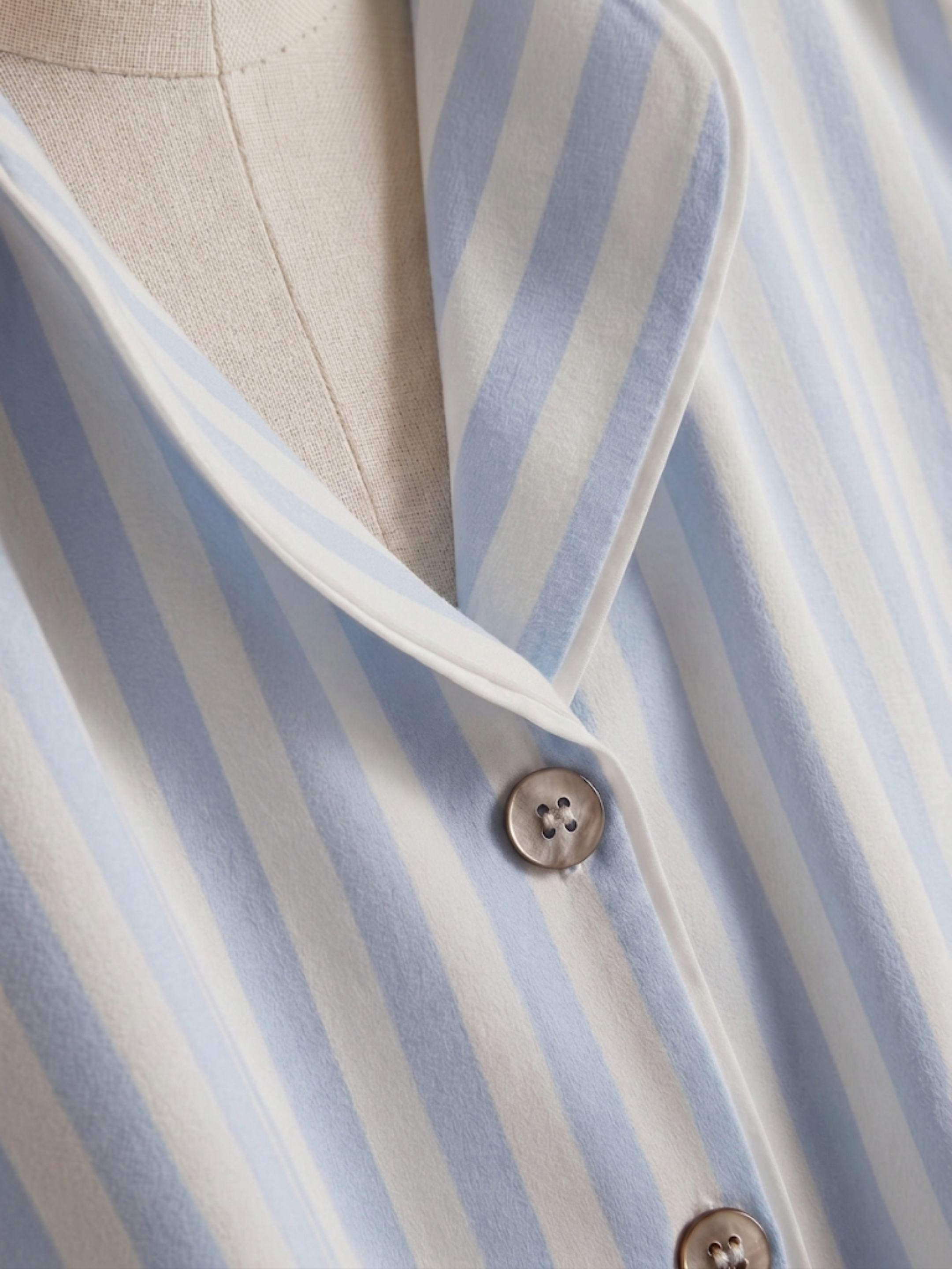 Ensemble Pyjama Court Rayé Douceur – Bleu Ciel
