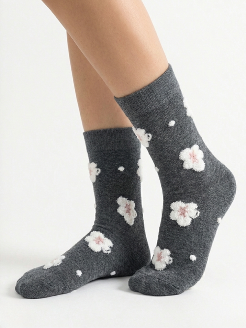 Chaussettes 'Florale' en Coton – 35/40