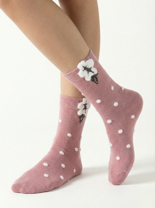 Chaussettes 'Florale' en Coton – 35/40