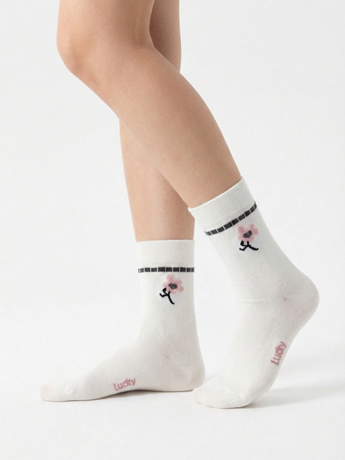 Chaussettes 'Florale' en Coton – 35/40