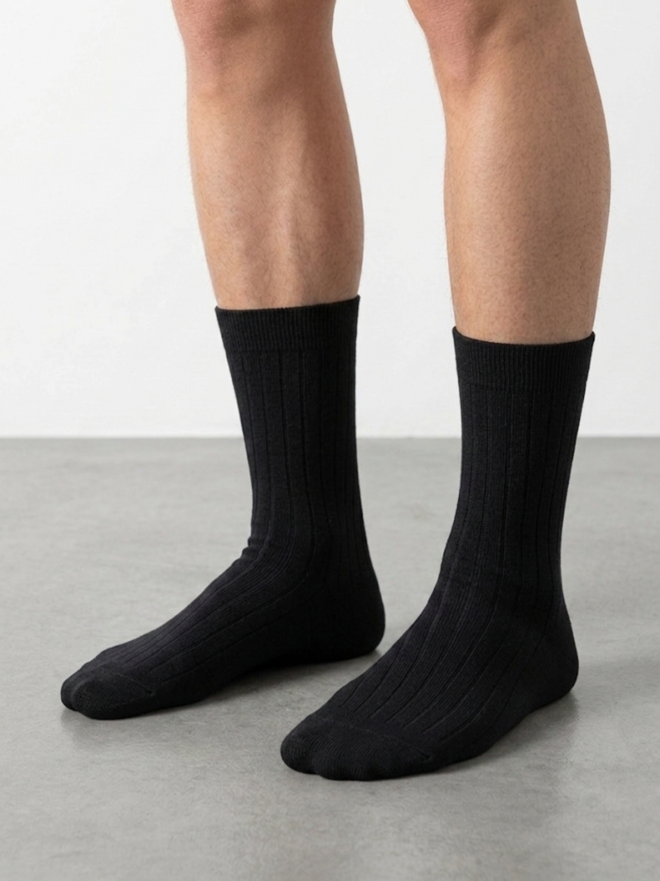 Chaussettes Classiques Côtelées en Coton – 40/46