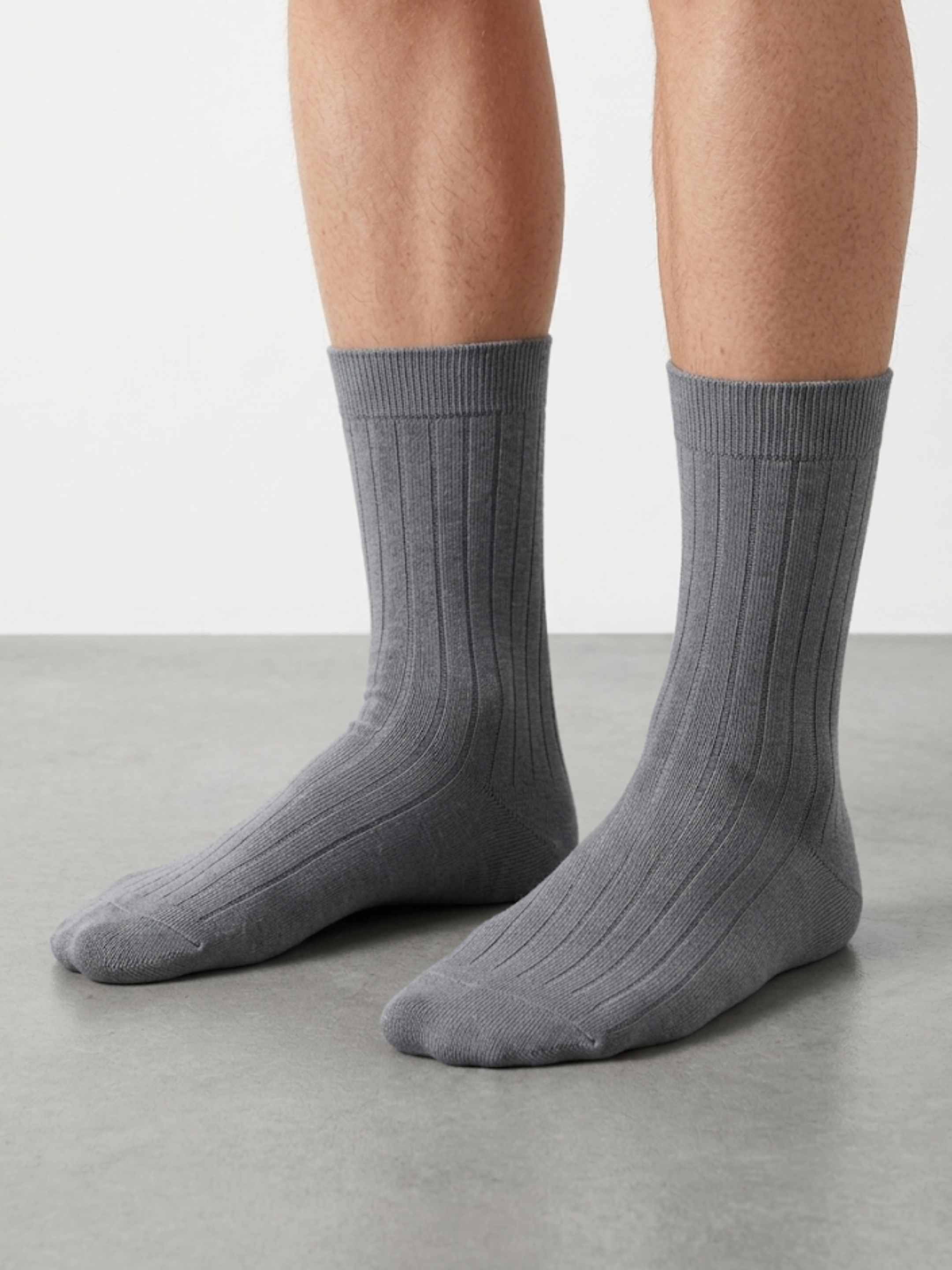 Chaussettes Classiques Côtelées en Coton – 40/46