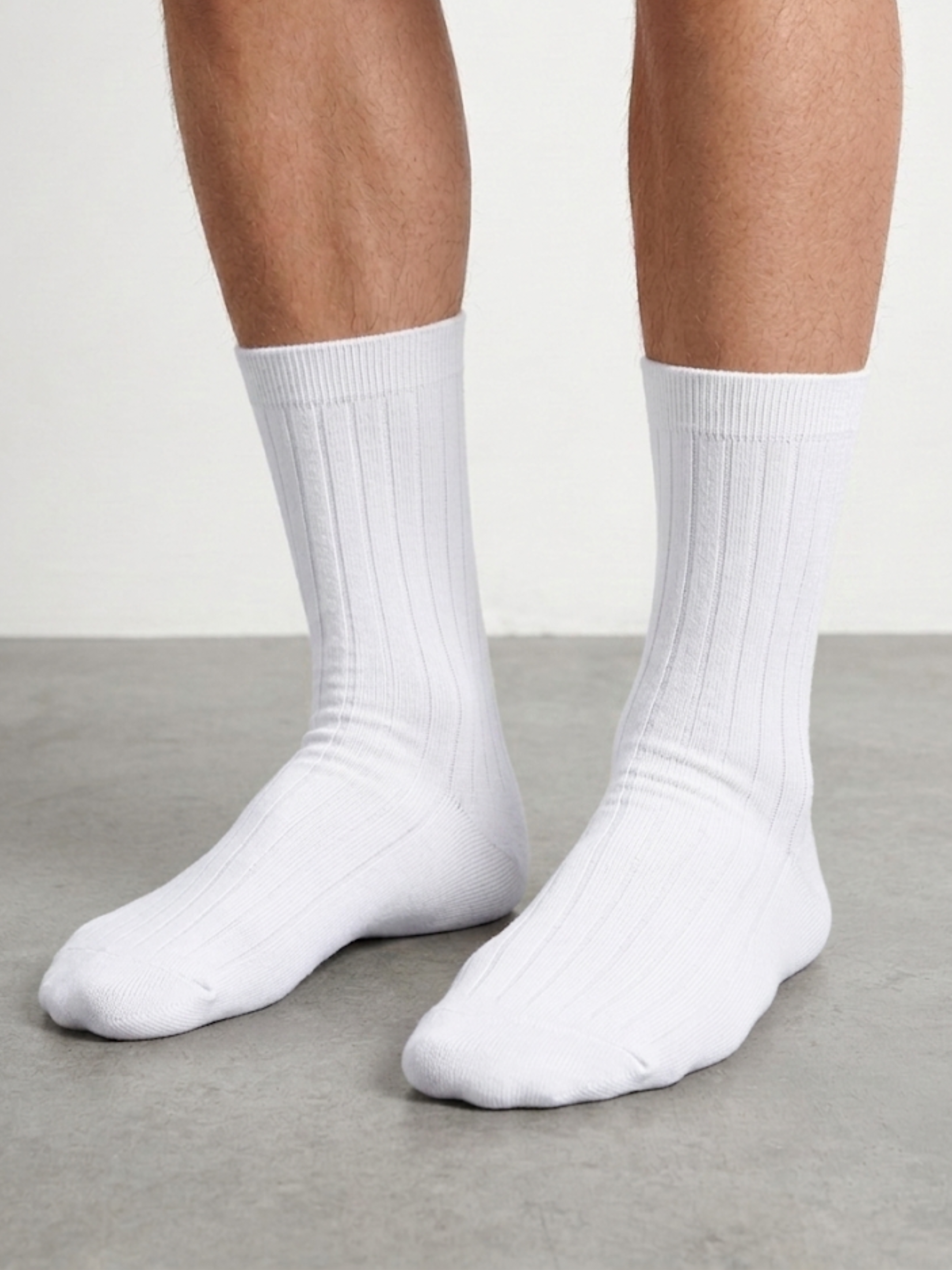 Chaussettes Classiques Côtelées en Coton – 40/46