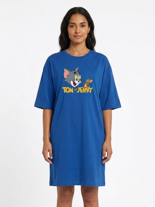 T-shirt Oversize Tom & Jerry™ pour Femme – Bleu