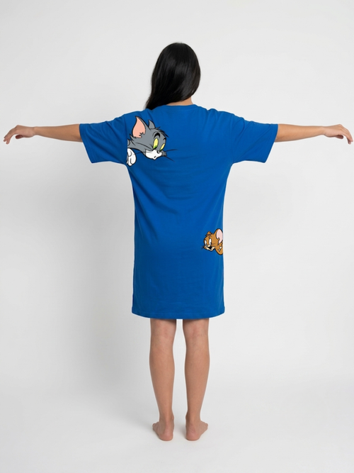 T-shirt Oversize Tom & Jerry™ pour Femme – Bleu