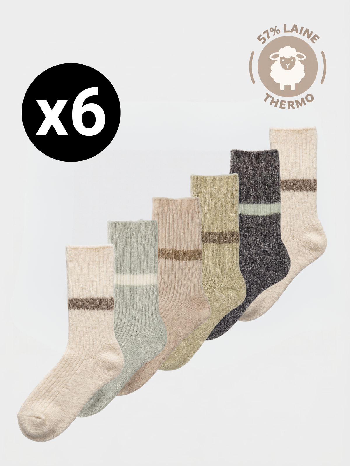 Chaussettes Chinées en Laine – 35/40