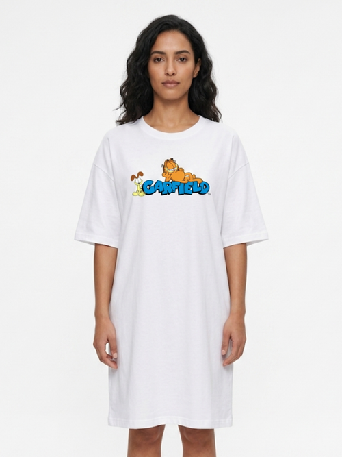 T-shirt Oversize Garfield™ pour Femme – Blanc