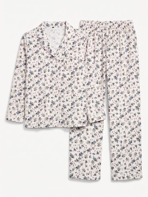 Ensemble Pyjama Fleuri – Blanc