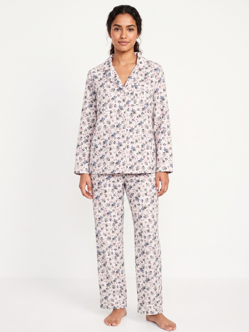 Ensemble Pyjama Fleuri – Blanc