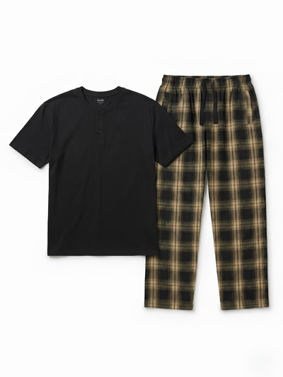 Ensemble Pyjama Carreaux Homme – Noir
